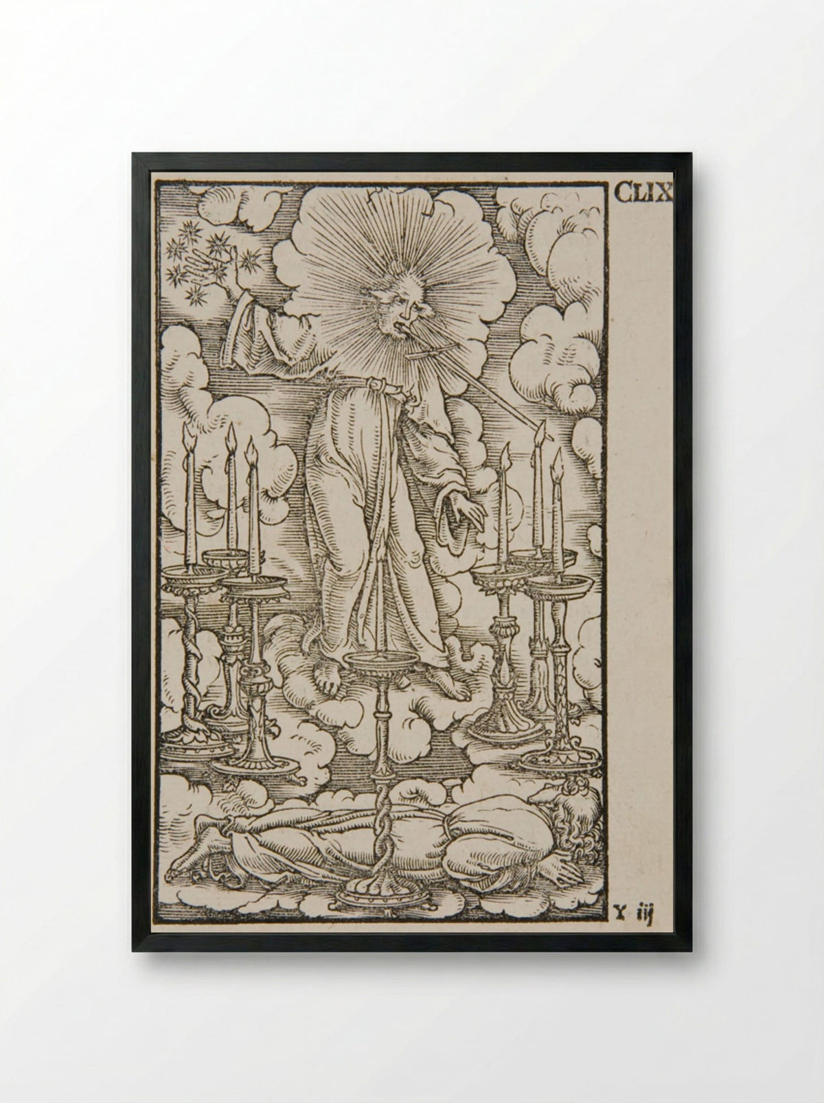 Saint John beholding the seven golden candlesticks - Hans Holbein the Younger - Framed Print Black