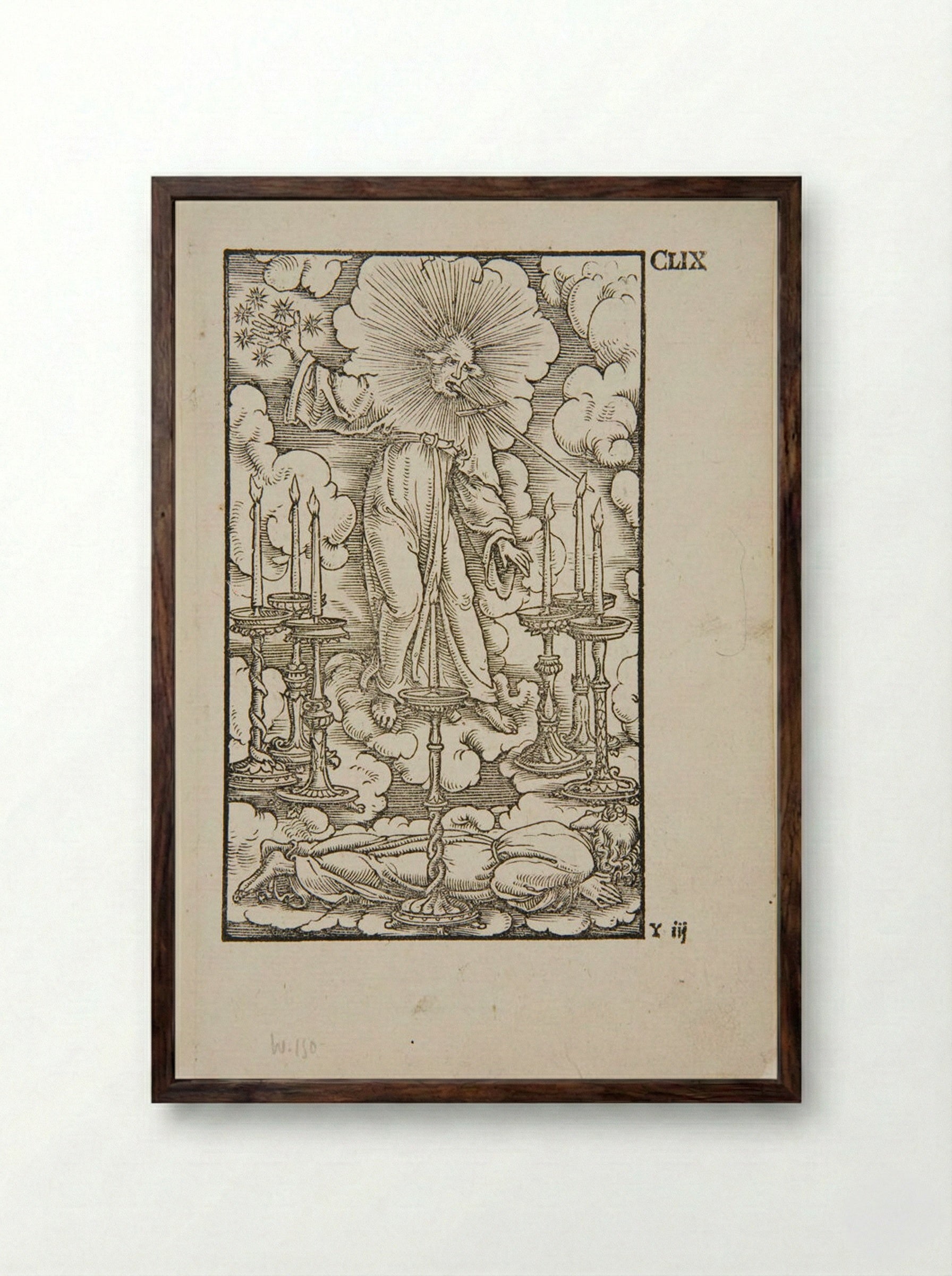 Saint John beholding the seven golden candlesticks - Hans Holbein the Younger - Framed Print Dark Wood