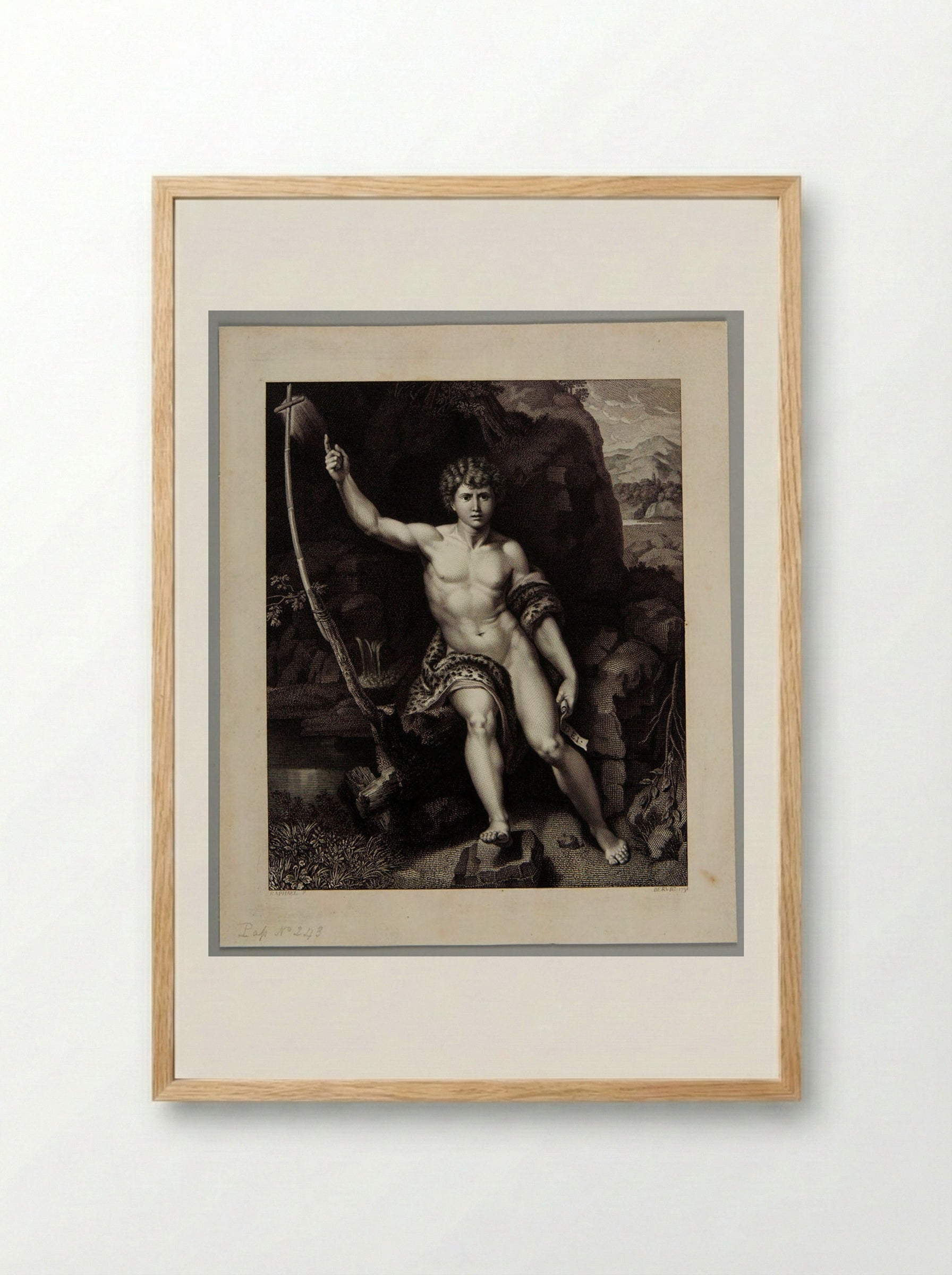 Saint John in the Desert - Charles Clément Bervic - Framed Print Wood