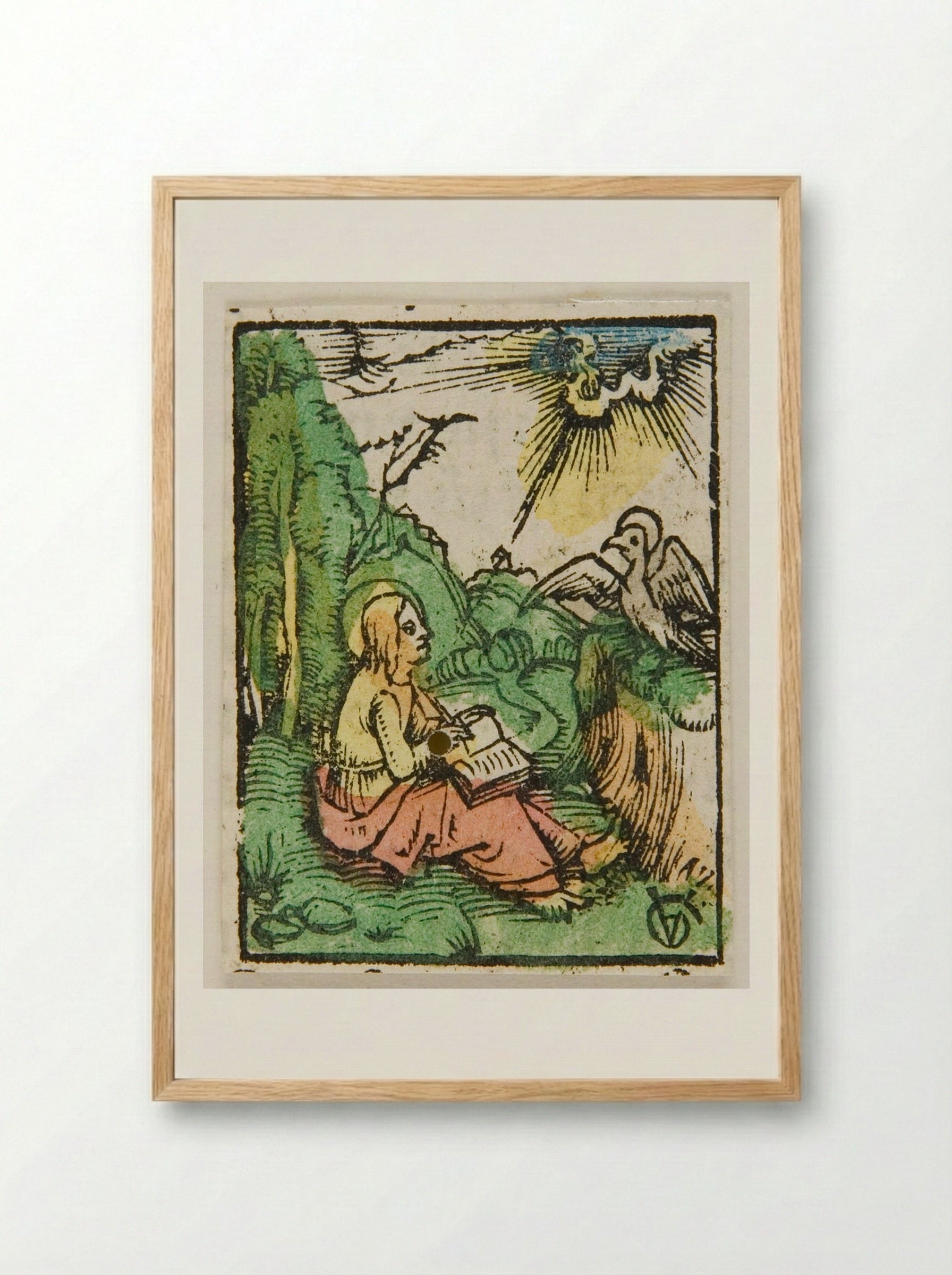 Saint John on Patmos - Urs Graf - Framed Print Wood