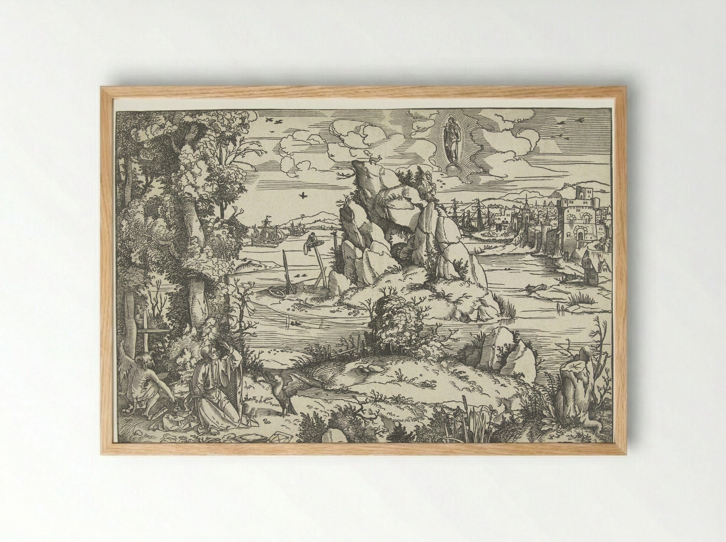 Saint John on Patmos - Jan Wellens de Cock - Framed Print Wood