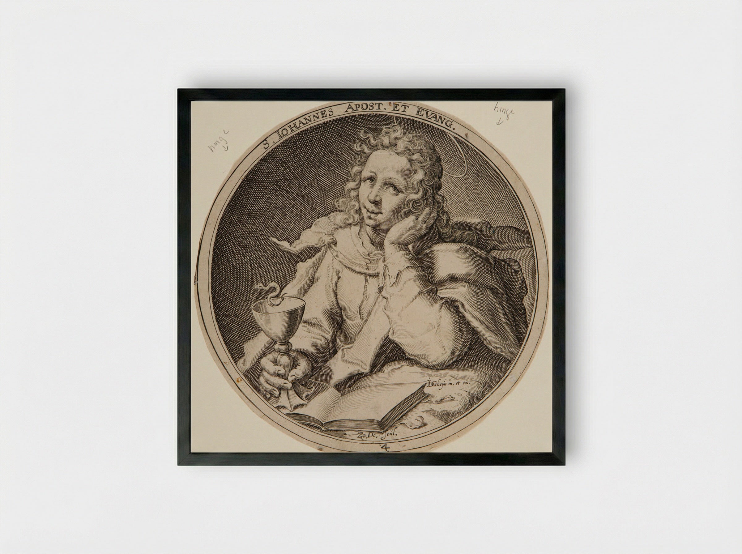 Saint John the Apostle and Evangelist - Zacharias Dolendo - Framed Print Black
