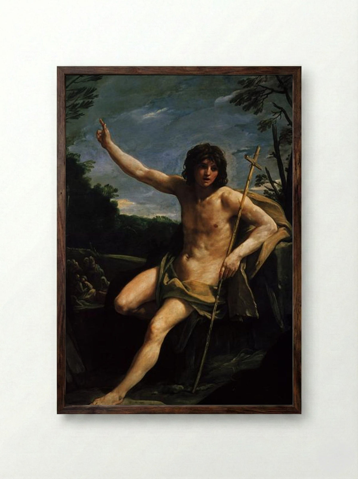 Saint John the Baptist in the Wilderness - Guido Reni - Framed Print Dark Wood