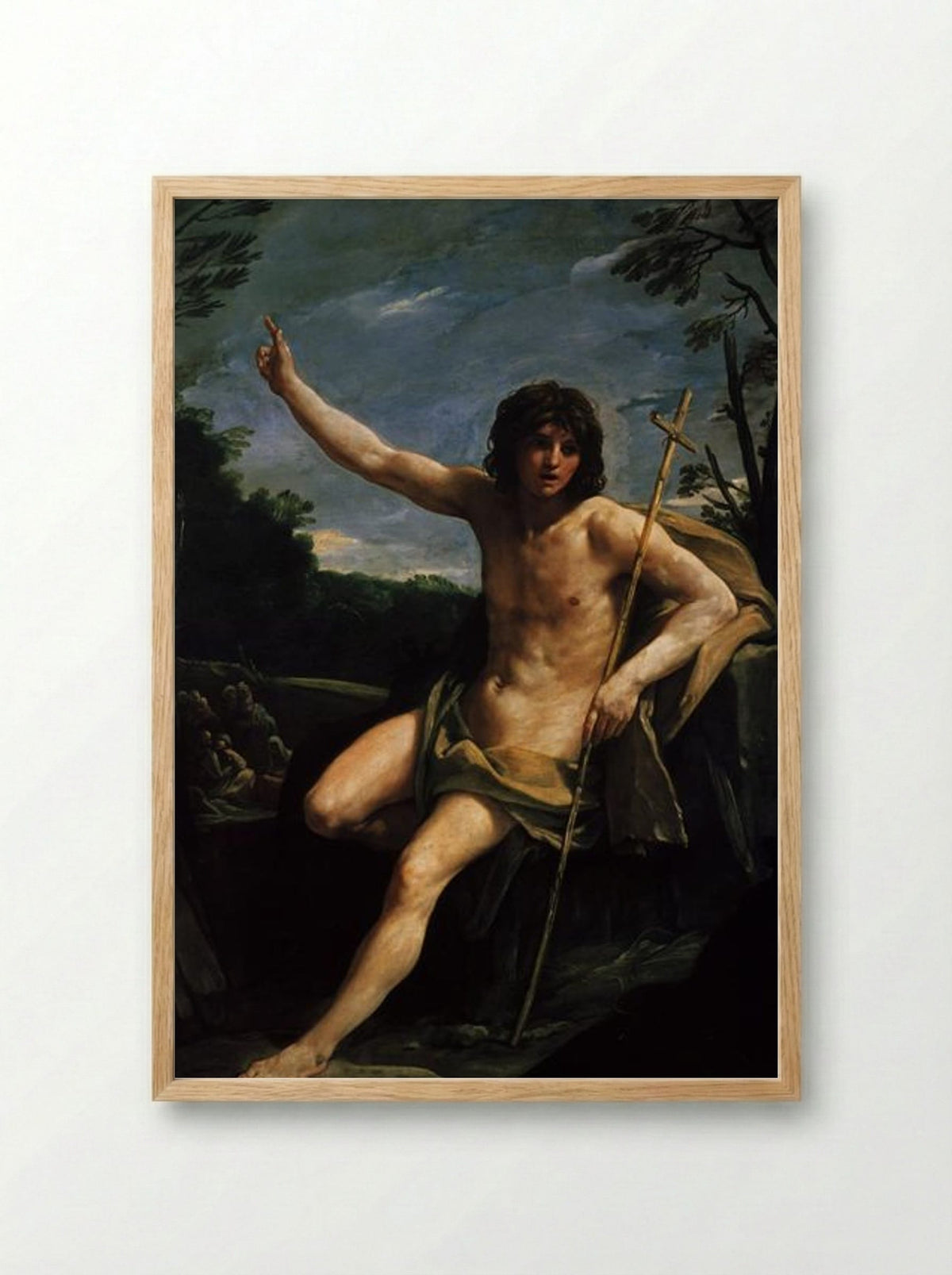 Saint John the Baptist in the Wilderness - Guido Reni - Framed Print Wood