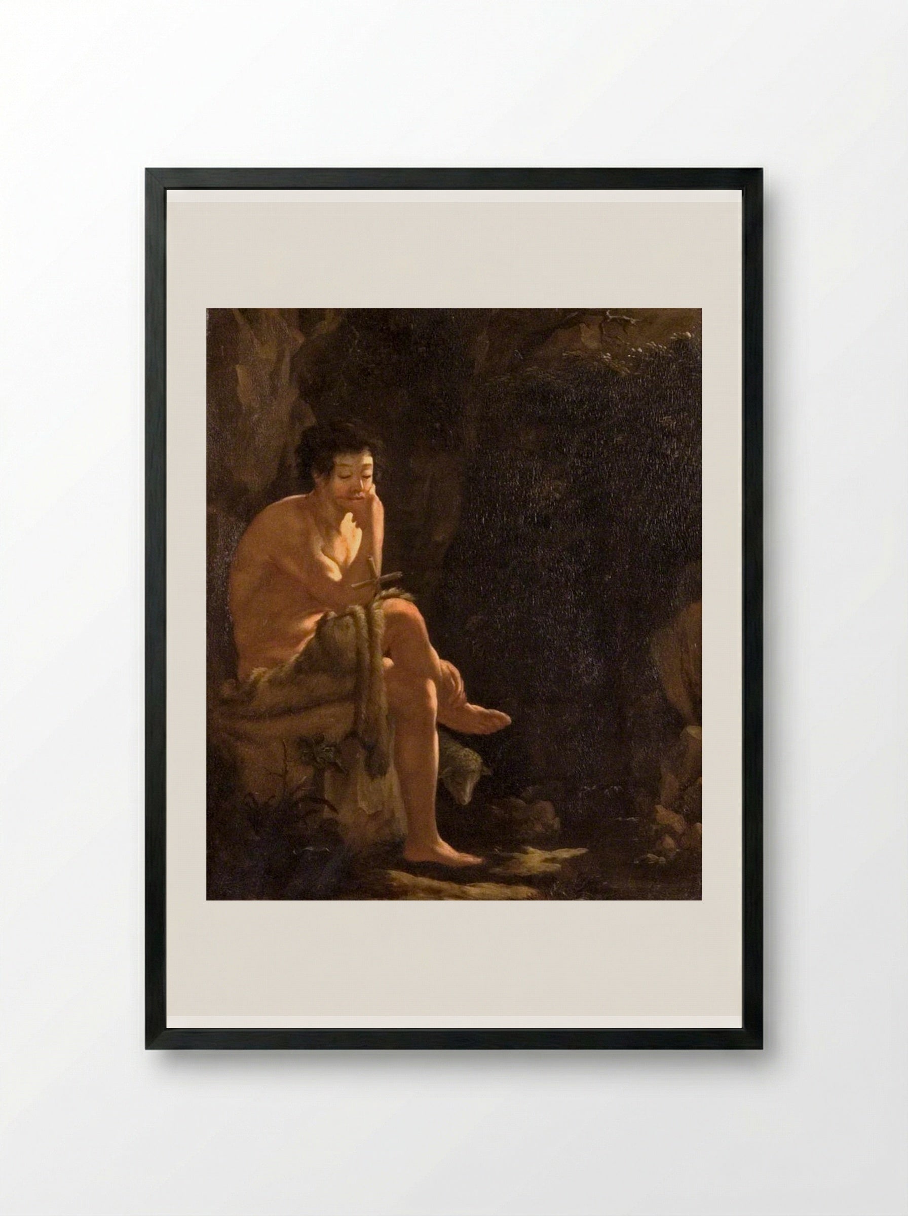 Saint John the Baptist - Claude Mellan - Framed Print Black