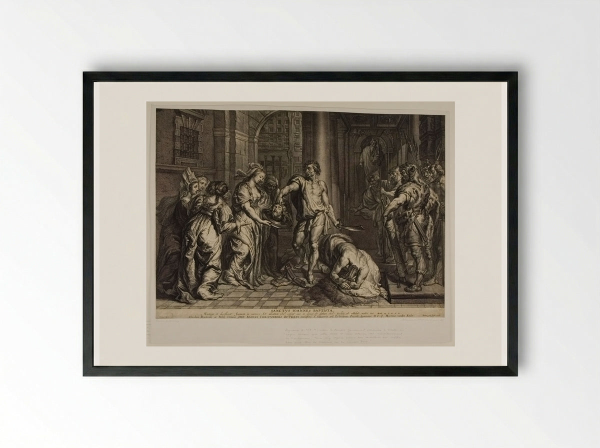 Saint John the Baptist - Lucas Vorsterman I - Framed Print Black