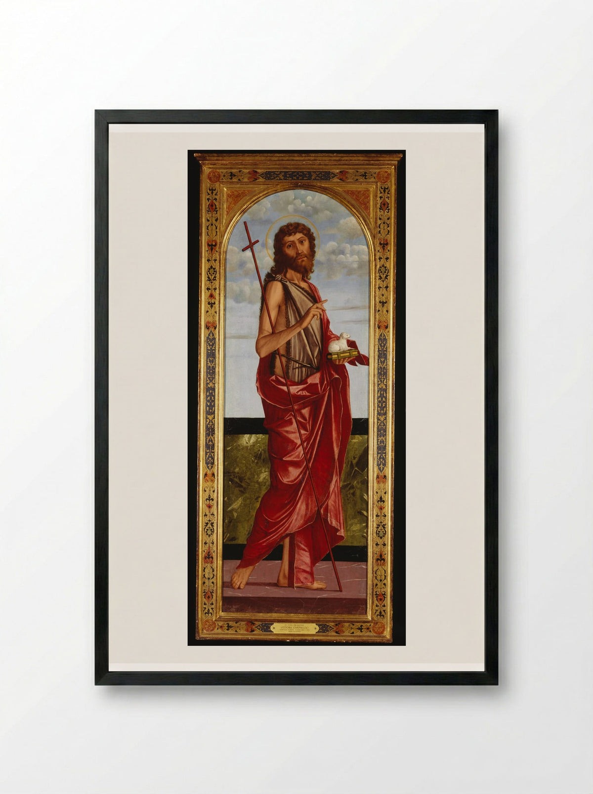 Saint John the Baptist - Vittore Carpaccio - Framed Print Black