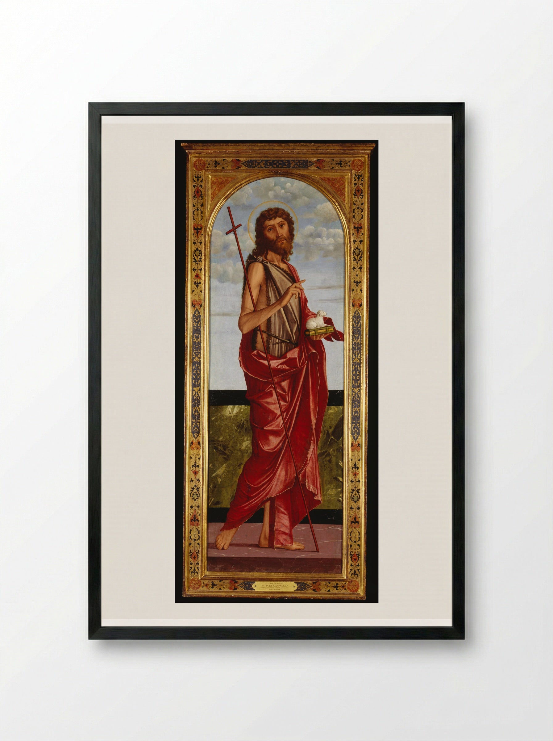 Saint John the Baptist - Vittore Carpaccio - Framed Print Black