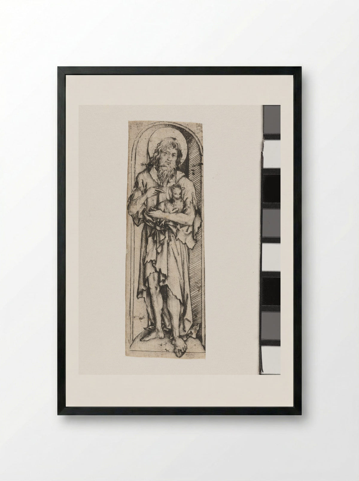 Saint John the Baptist - Master of the Amsterdam Cabinet - Framed Print Black