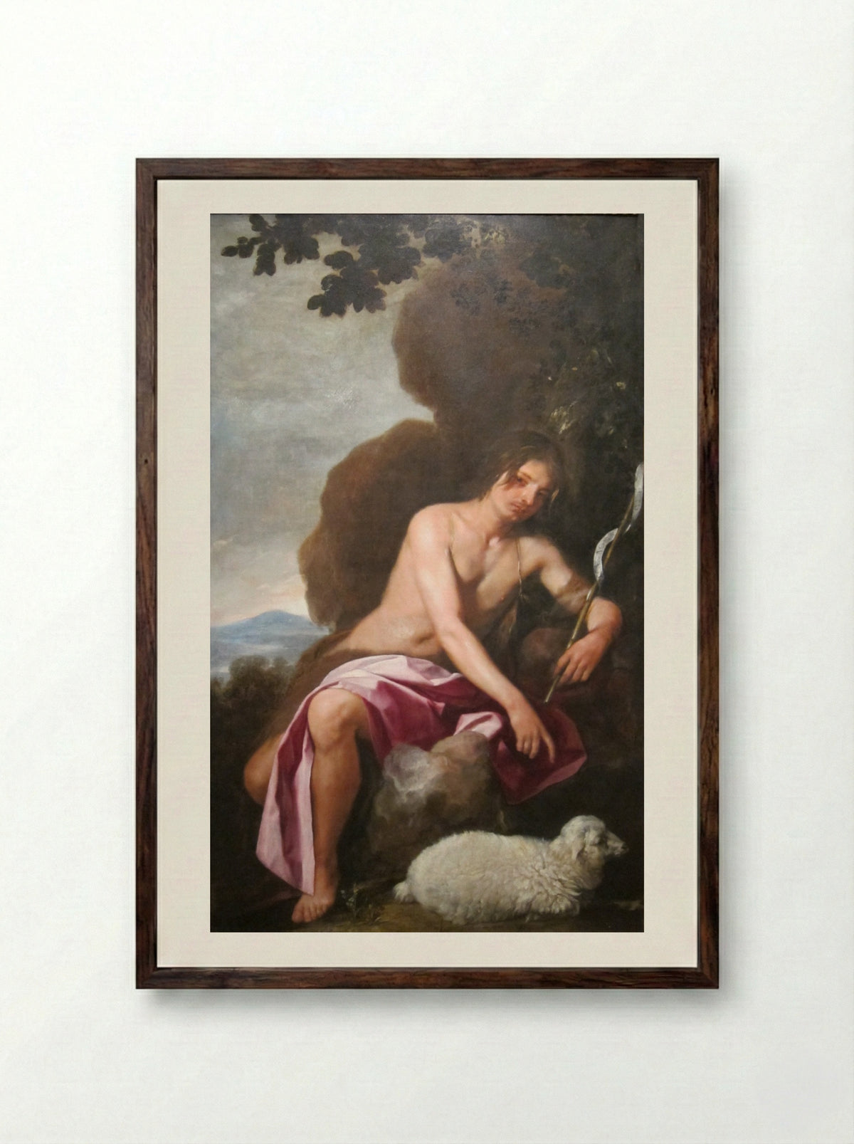 Saint John the Baptist - Alonso Cano - Framed Print Dark Wood