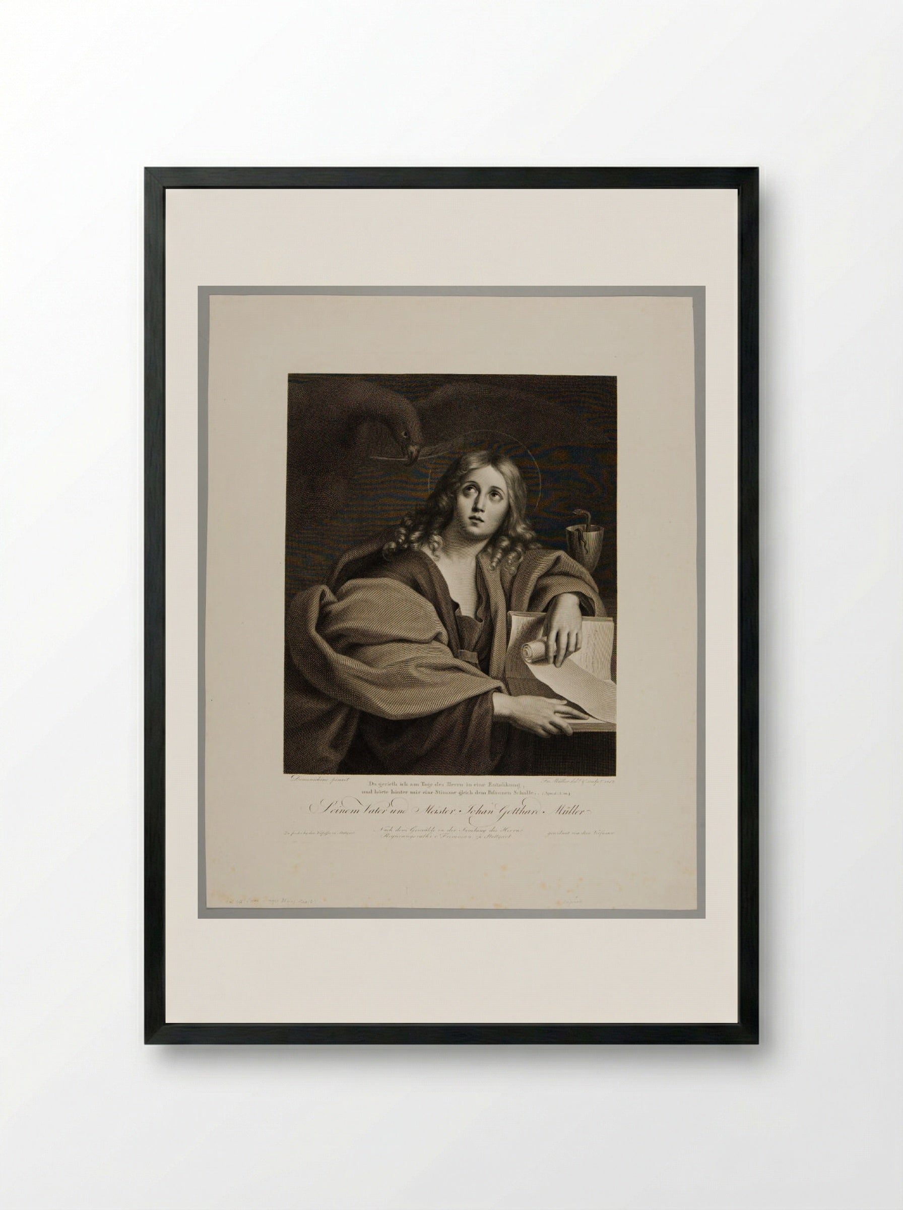 Saint John the Evangelist - Johann Friedrich Wilhelm Müller - Framed Print Black