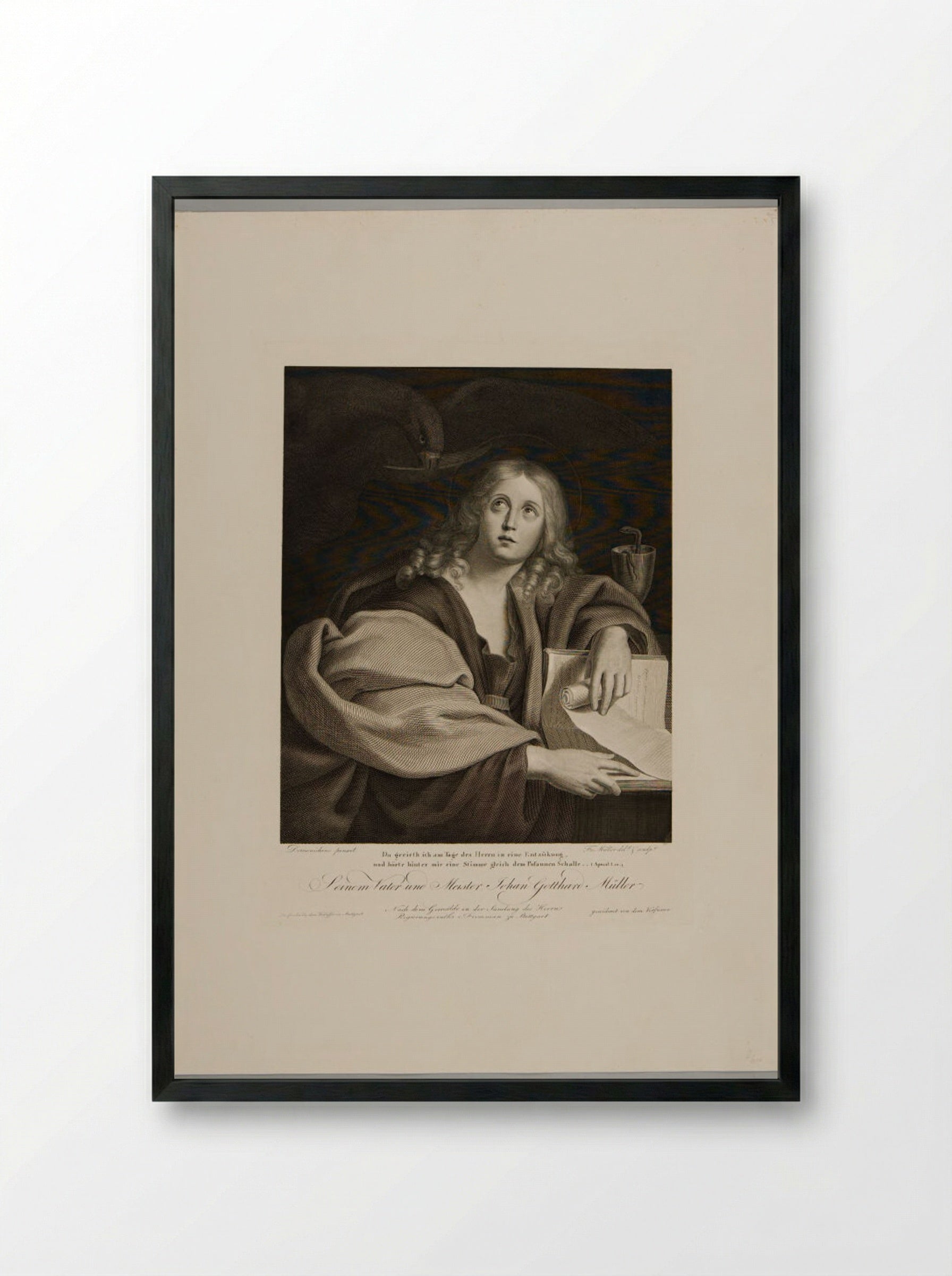 Saint John the Evangelist - Johann Friedrich Wilhelm Müller - Framed Print Black