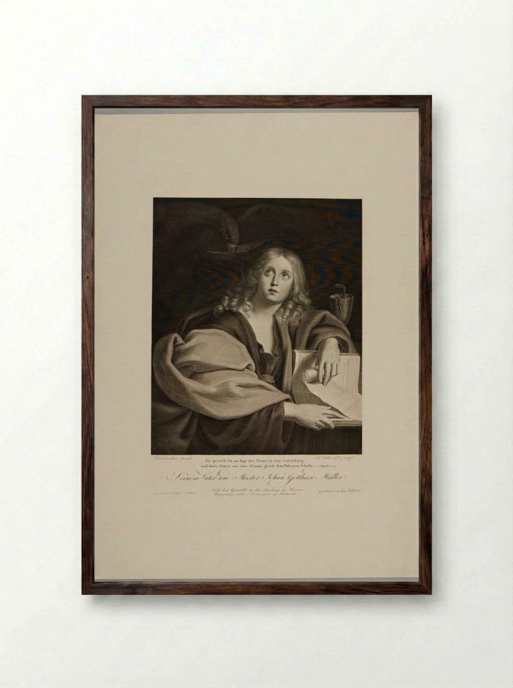 Saint John the Evangelist - Johann Friedrich Wilhelm Müller - Framed Print Dark Wood