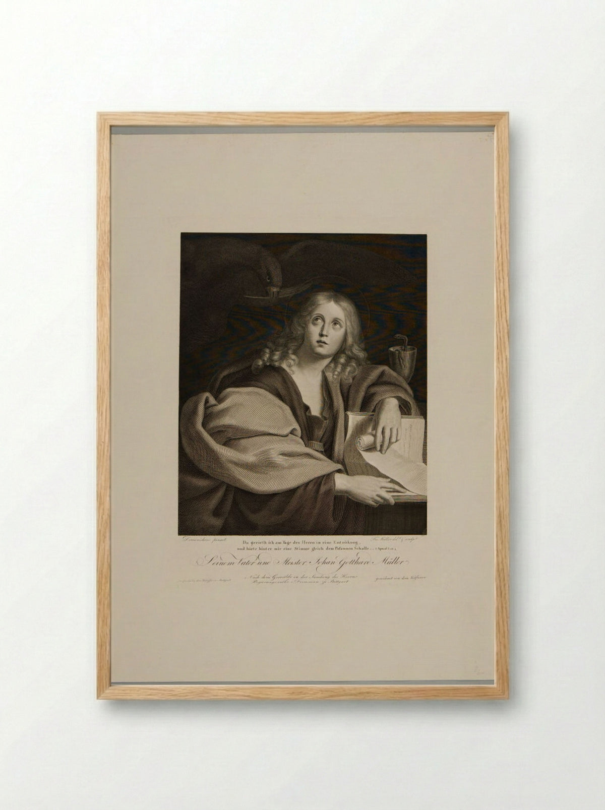 Saint John the Evangelist - Johann Friedrich Wilhelm Müller - Framed Print Wood