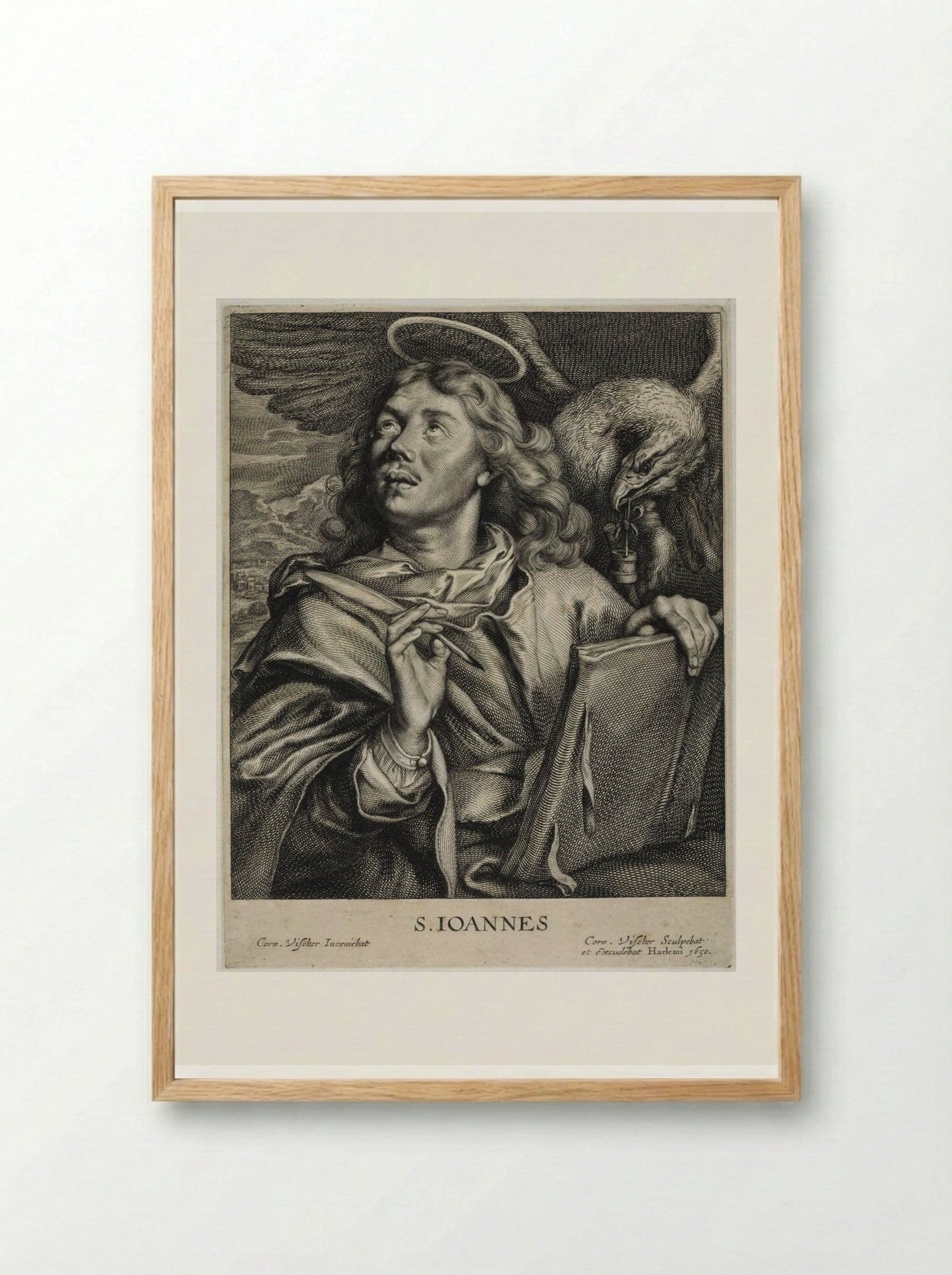 Saint John - Cornelis Visscher - Framed Print Wood