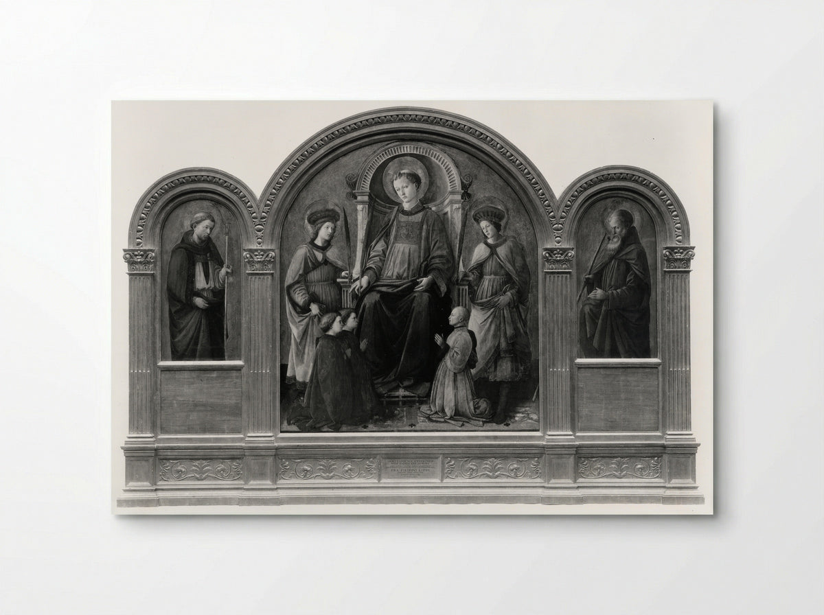 Saint Lawrence Enthroned with Saints and Donors - Fra Filippo Lippi - Poster