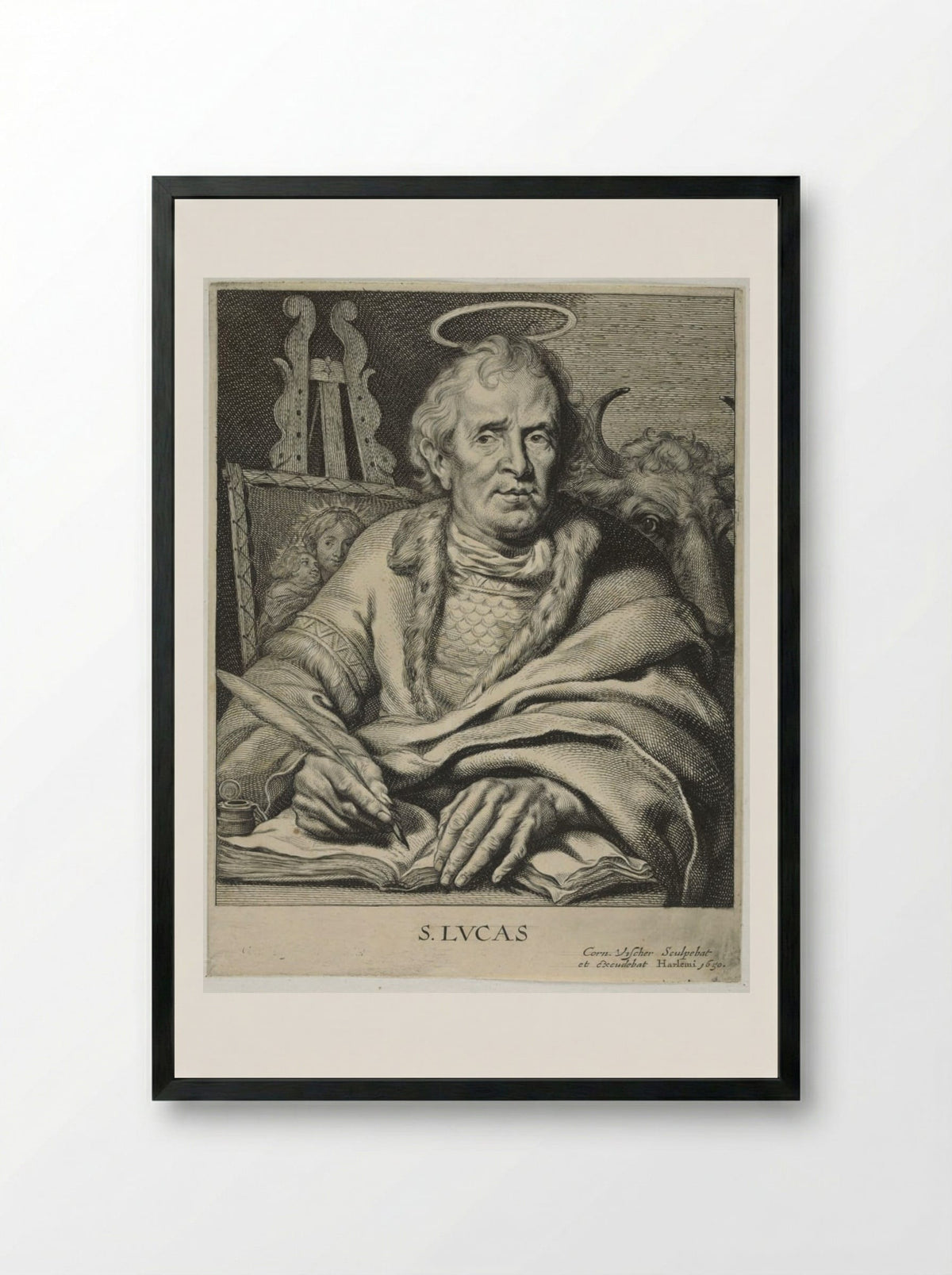 Saint Luke - Cornelis Visscher - Framed Print Black
