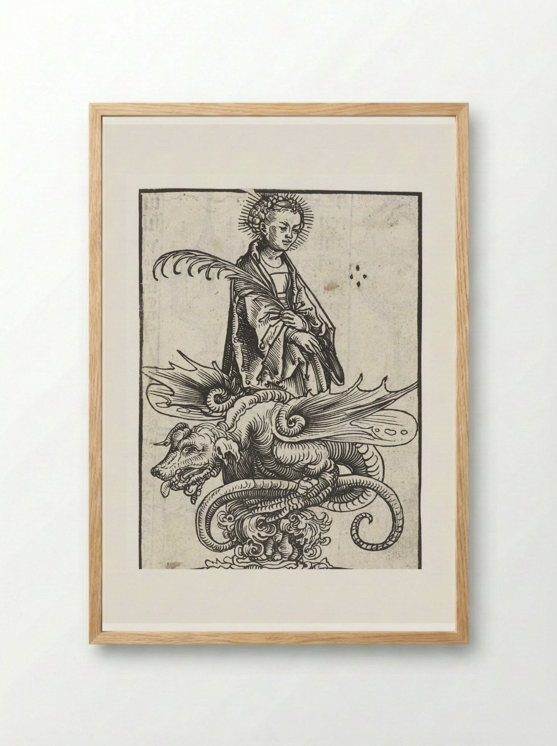 Saint Margaret and the Dragon - Lucas Cranach the Elder - Framed Print Wood