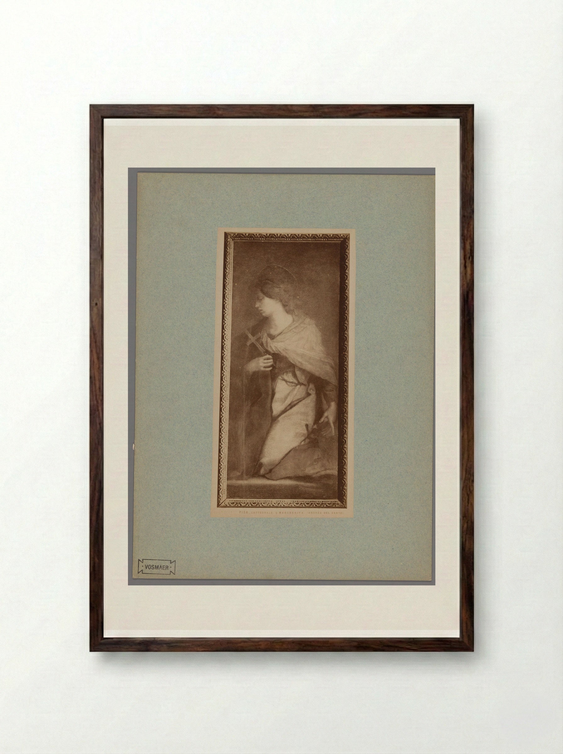 Saint Margaret of Antioch (After Andrea del Sarto) - Fratelli Alinari - Framed Print Dark Wood