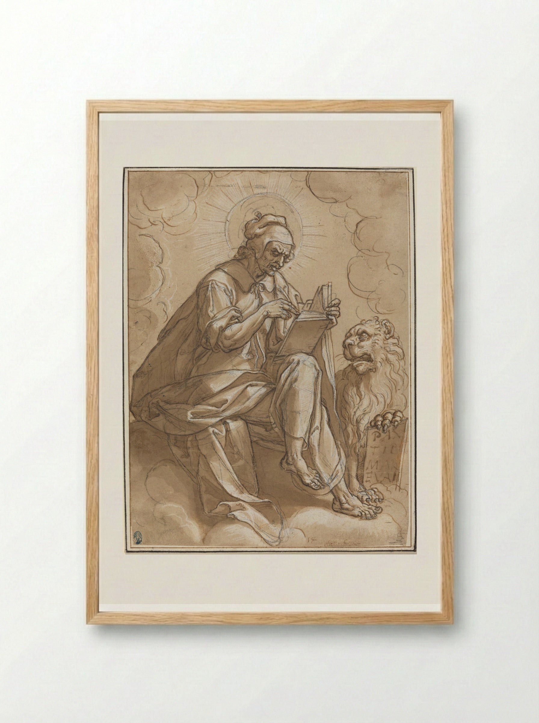 Saint Mark the Evangelist - Heinrich Aldegrever - Framed Print Wood