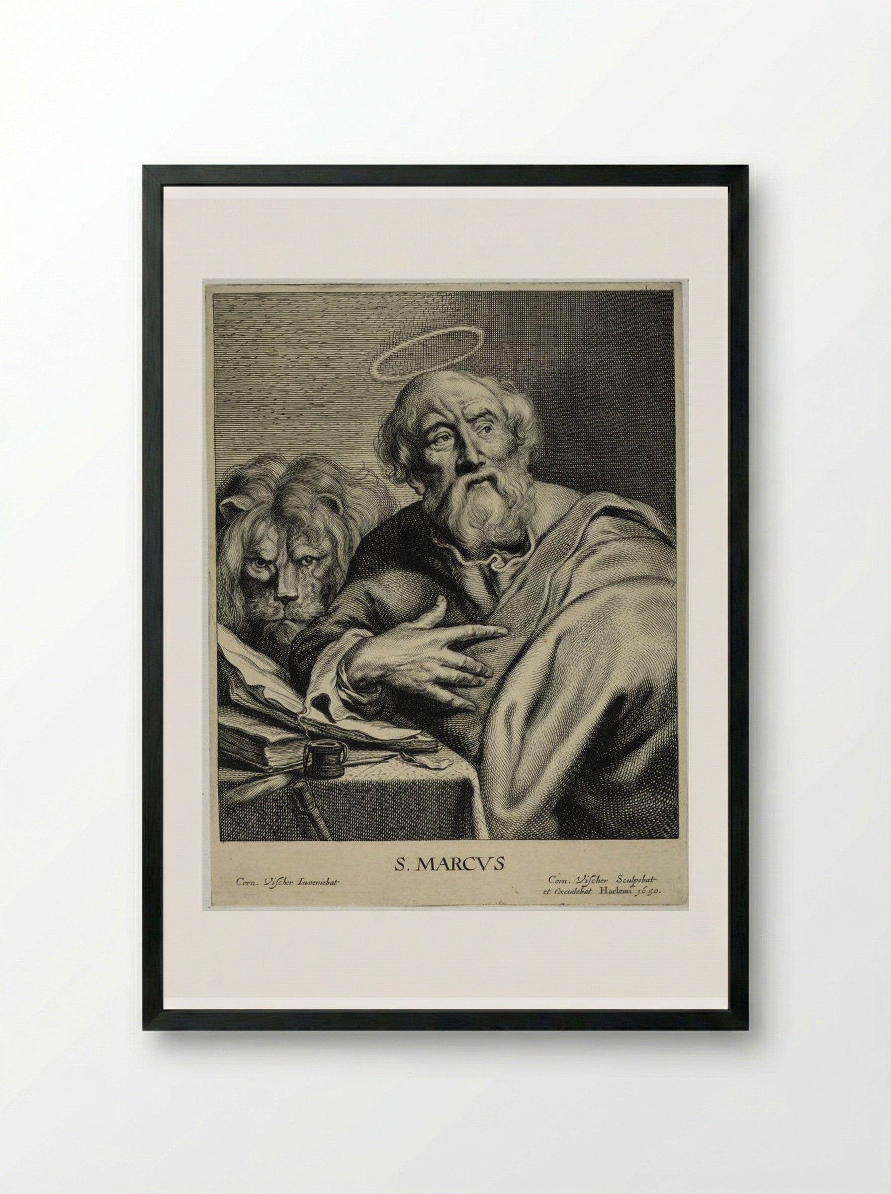 Saint Mark - Cornelis Visscher - Framed Print Black