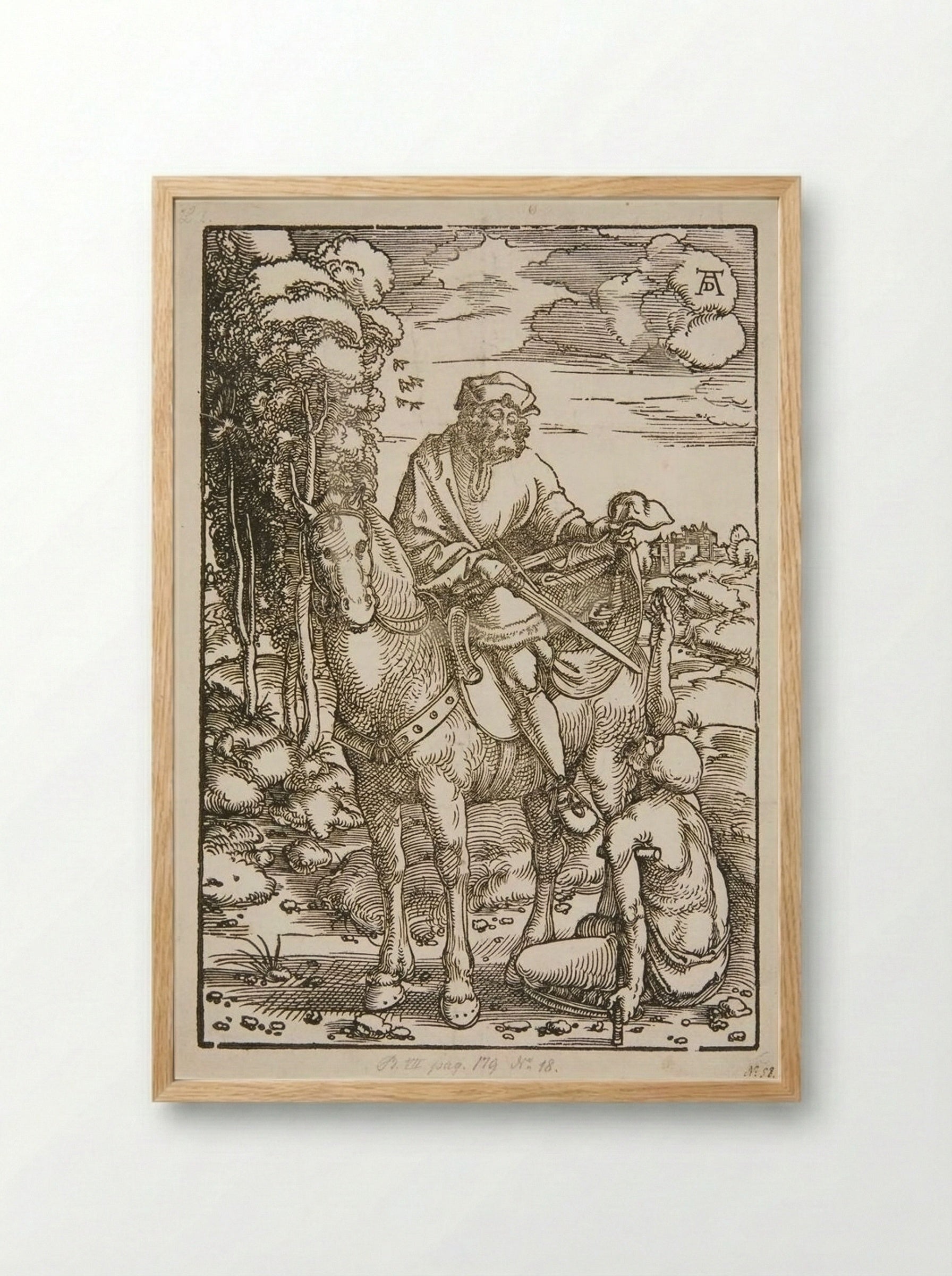Saint Martin and the Beggar - Hans Baldung Grien - Framed Print Wood