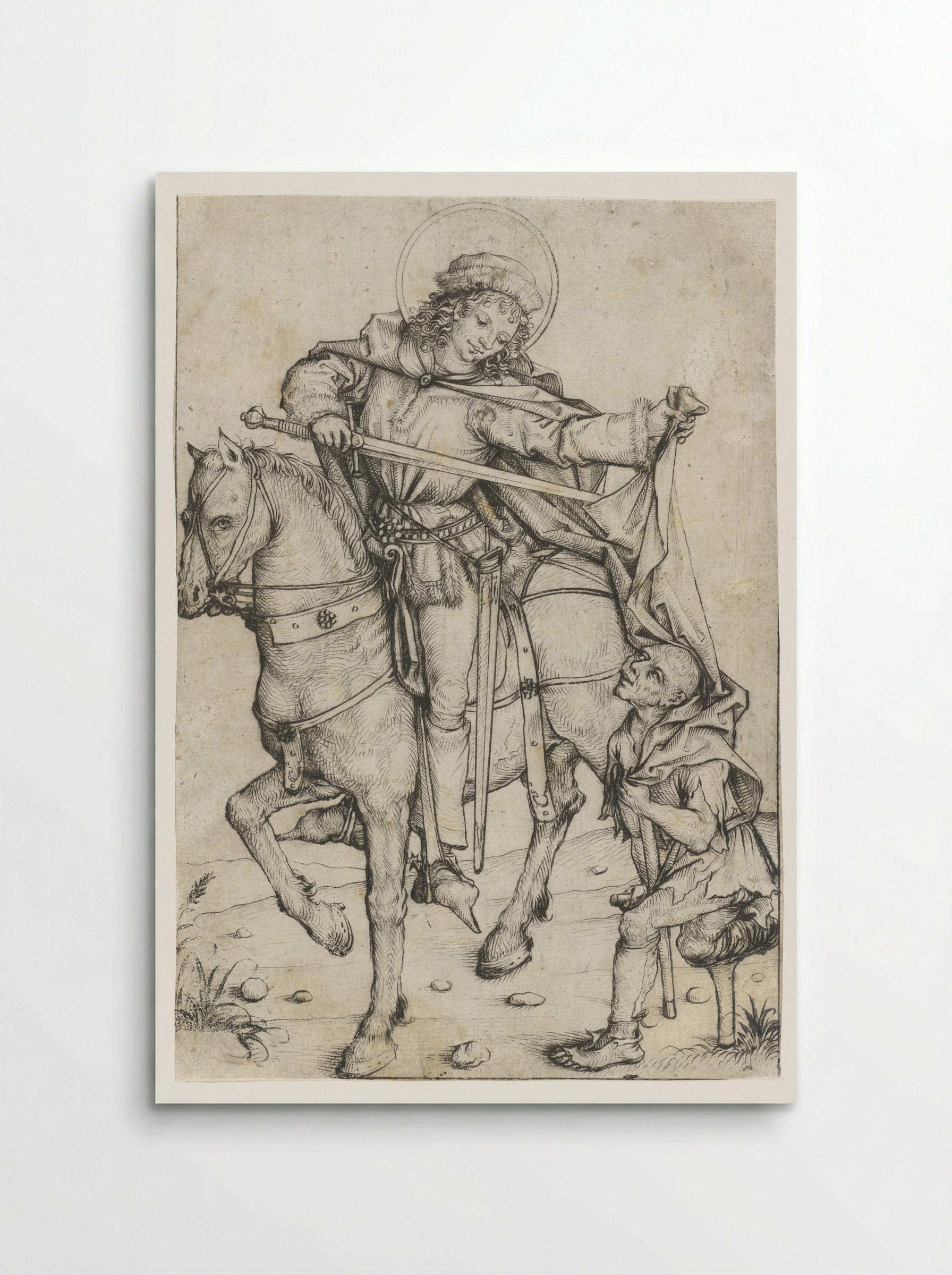 Saint Martin and the Beggar - Master of the Amsterdam Cabinet - Poster