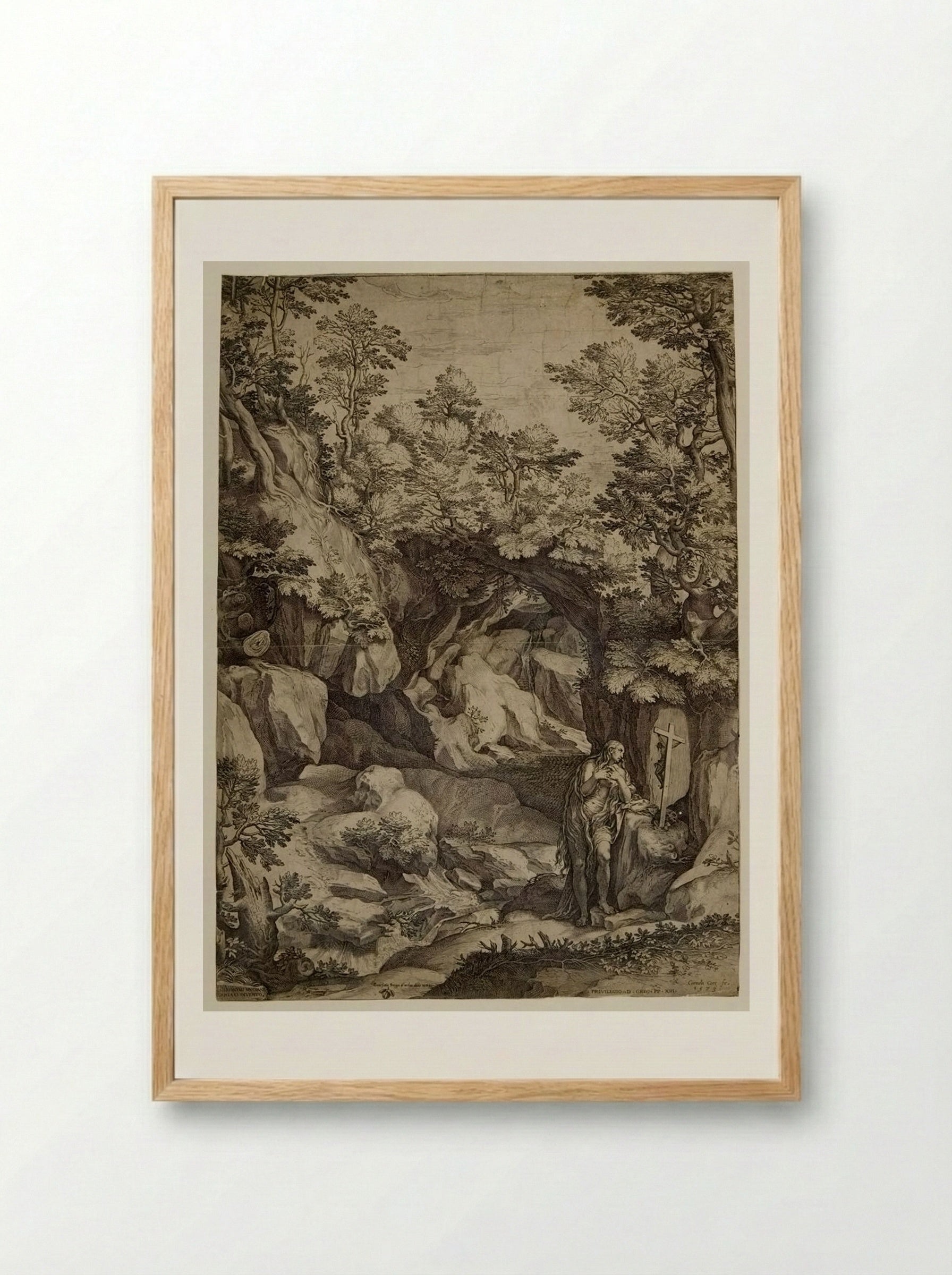 Saint Mary Magdalen - Cornelis Cort - Framed Print Wood