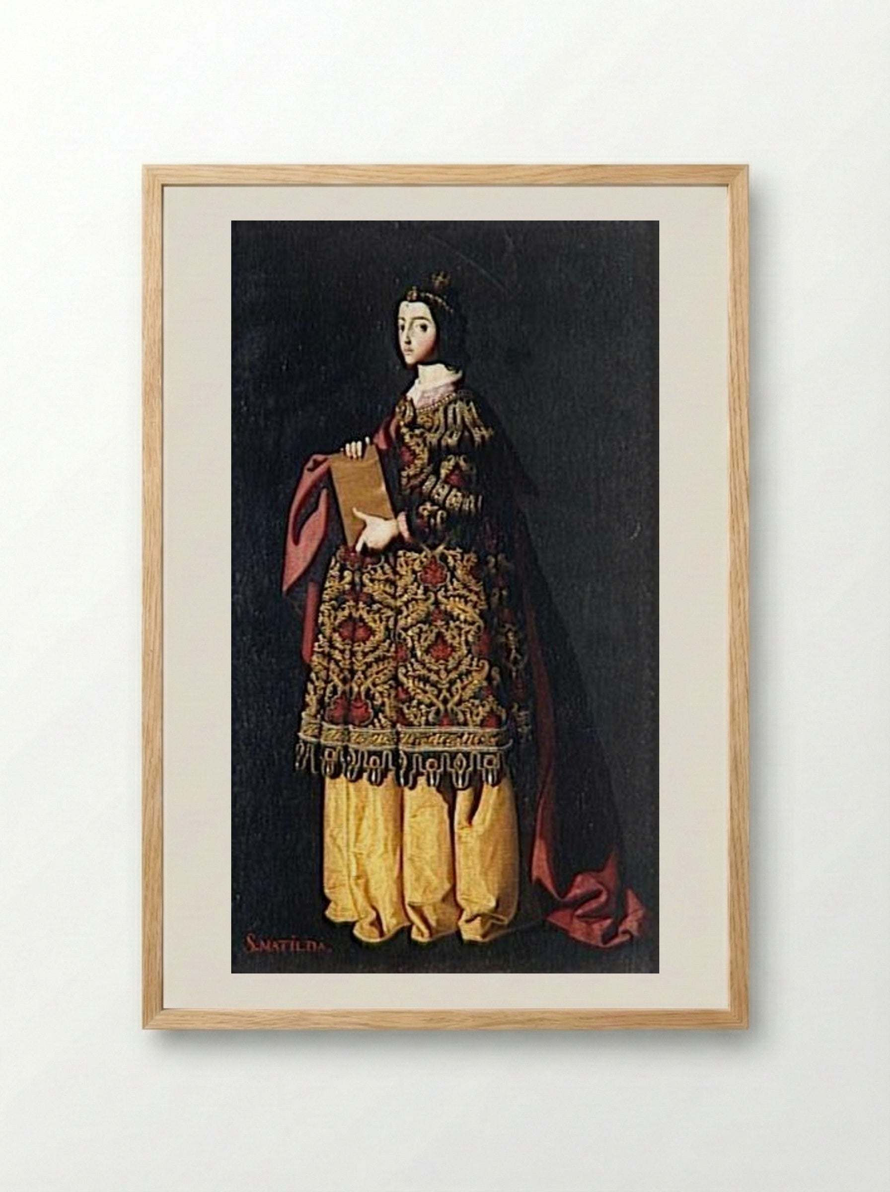 Saint Mathilda - Francisco de Zurbarán - Framed Print Wood