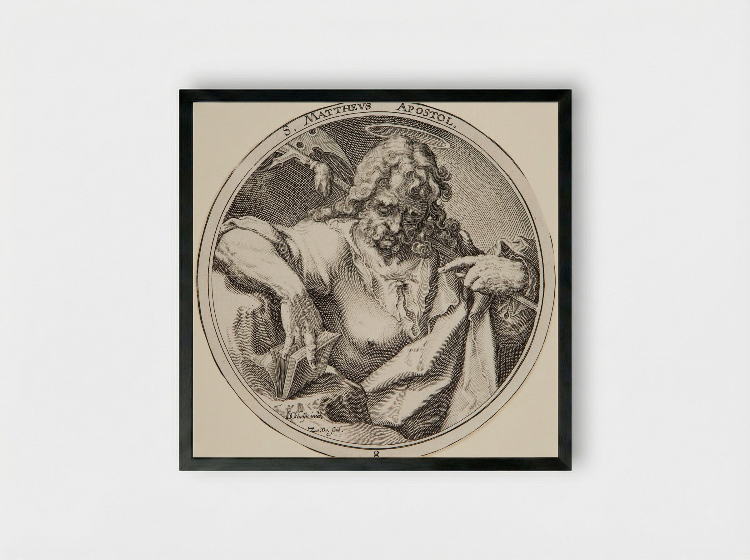 Saint Matthew - Zacharias Dolendo - Framed Print Black