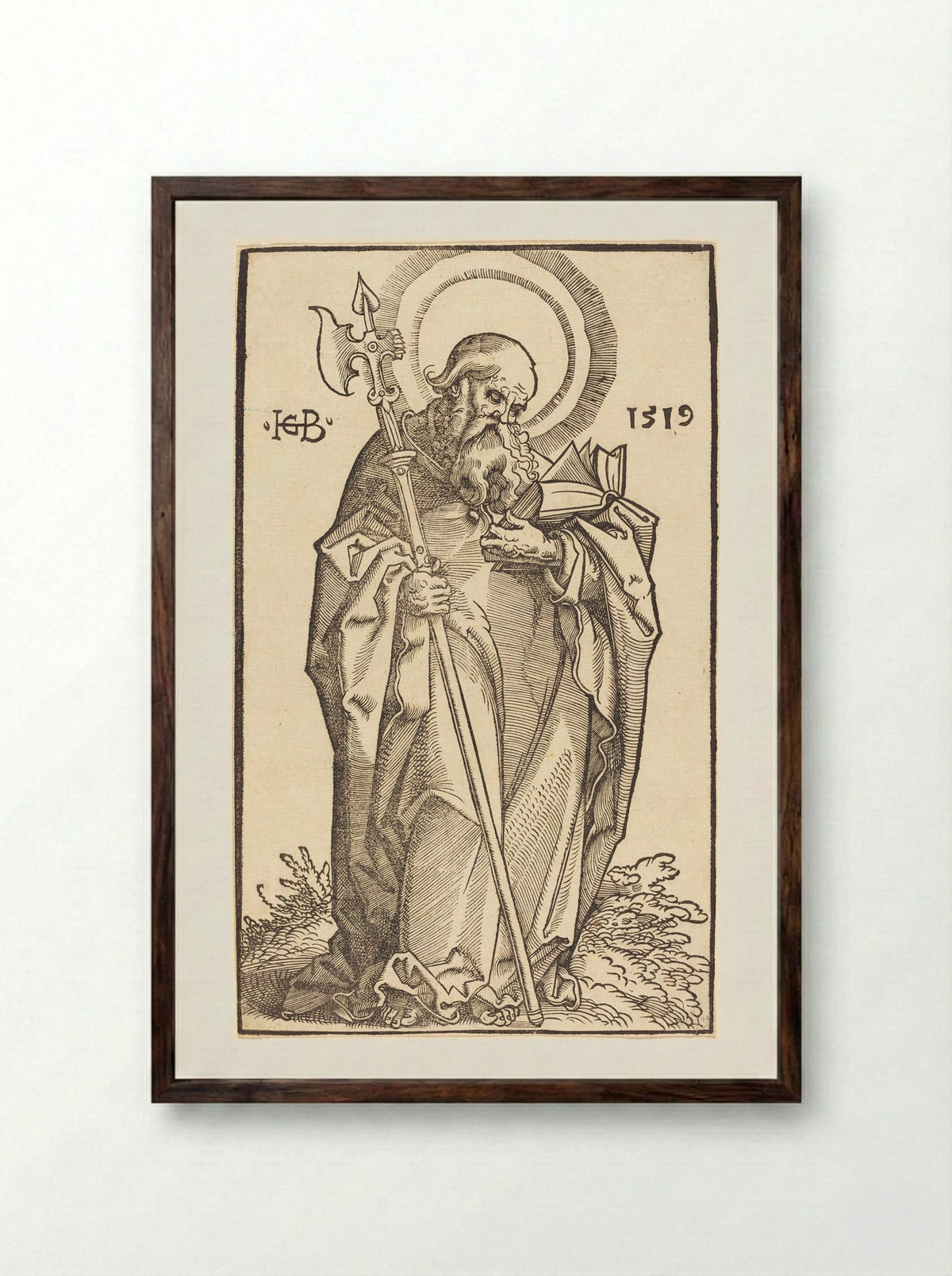 Saint Matthew - Hans Baldung Grien - Framed Print Dark Wood