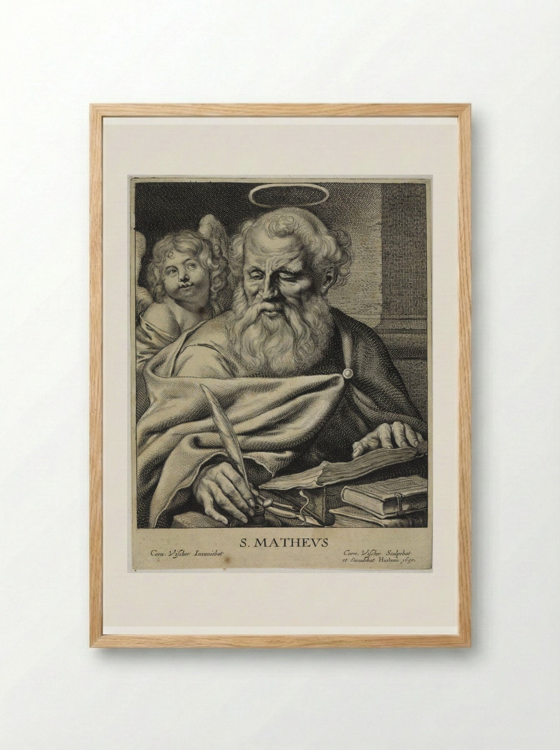 Saint Matthew - Cornelis Visscher - Framed Print Wood