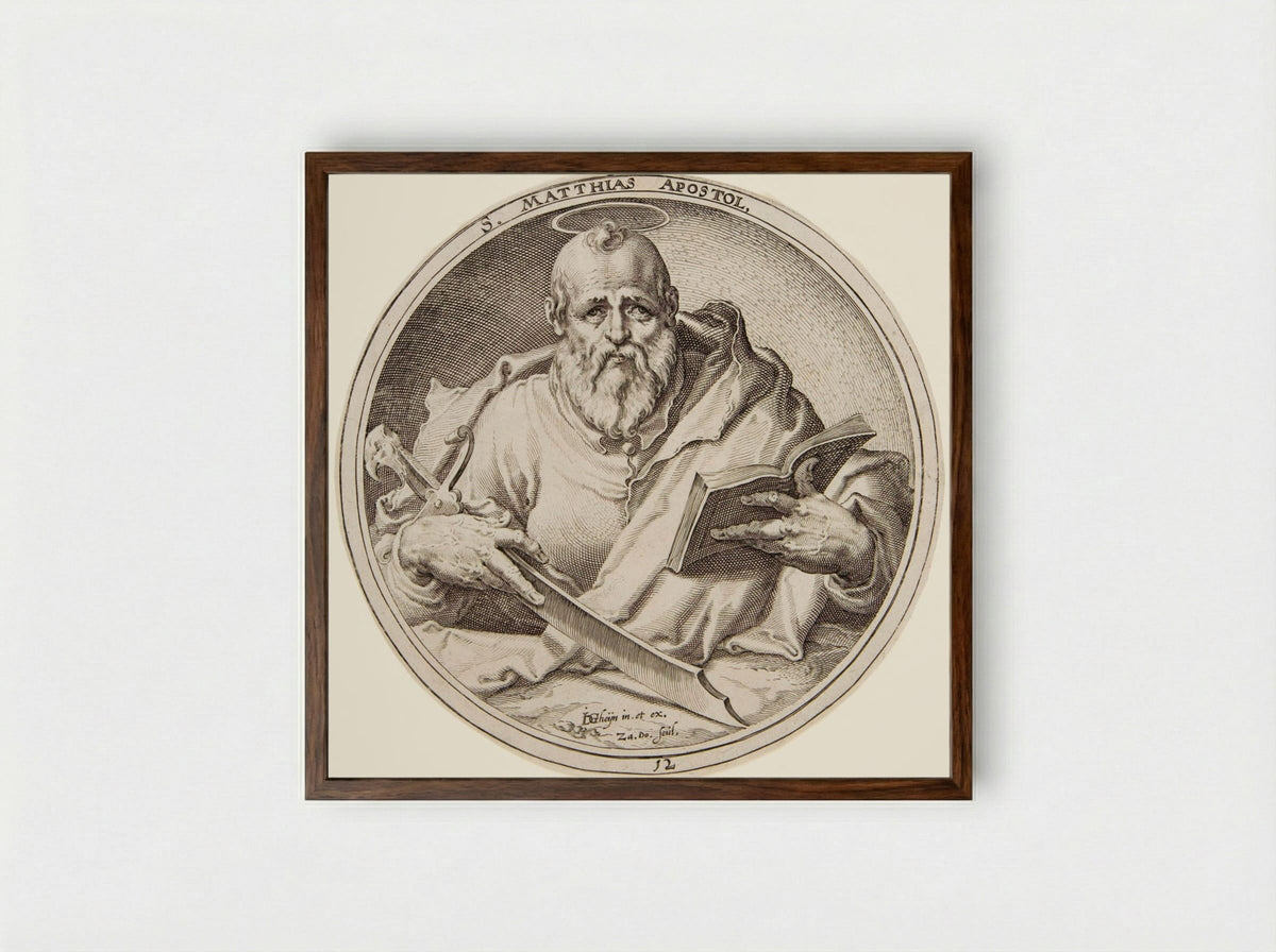 Saint Matthias - Zacharias Dolendo - Framed Print Dark Wood
