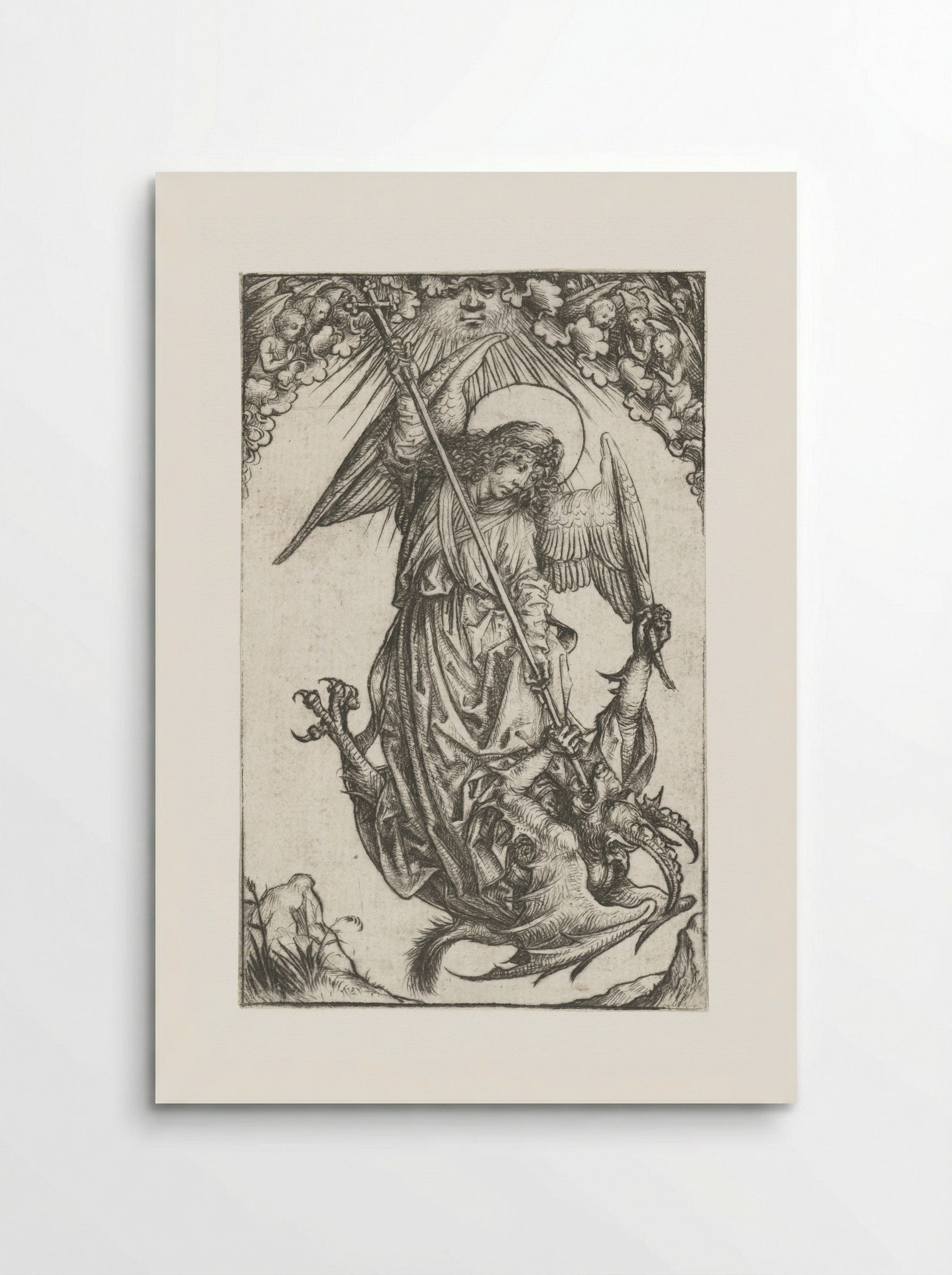 Saint Michael Fighting the Dragon - Master of the Amsterdam Cabinet - Poster