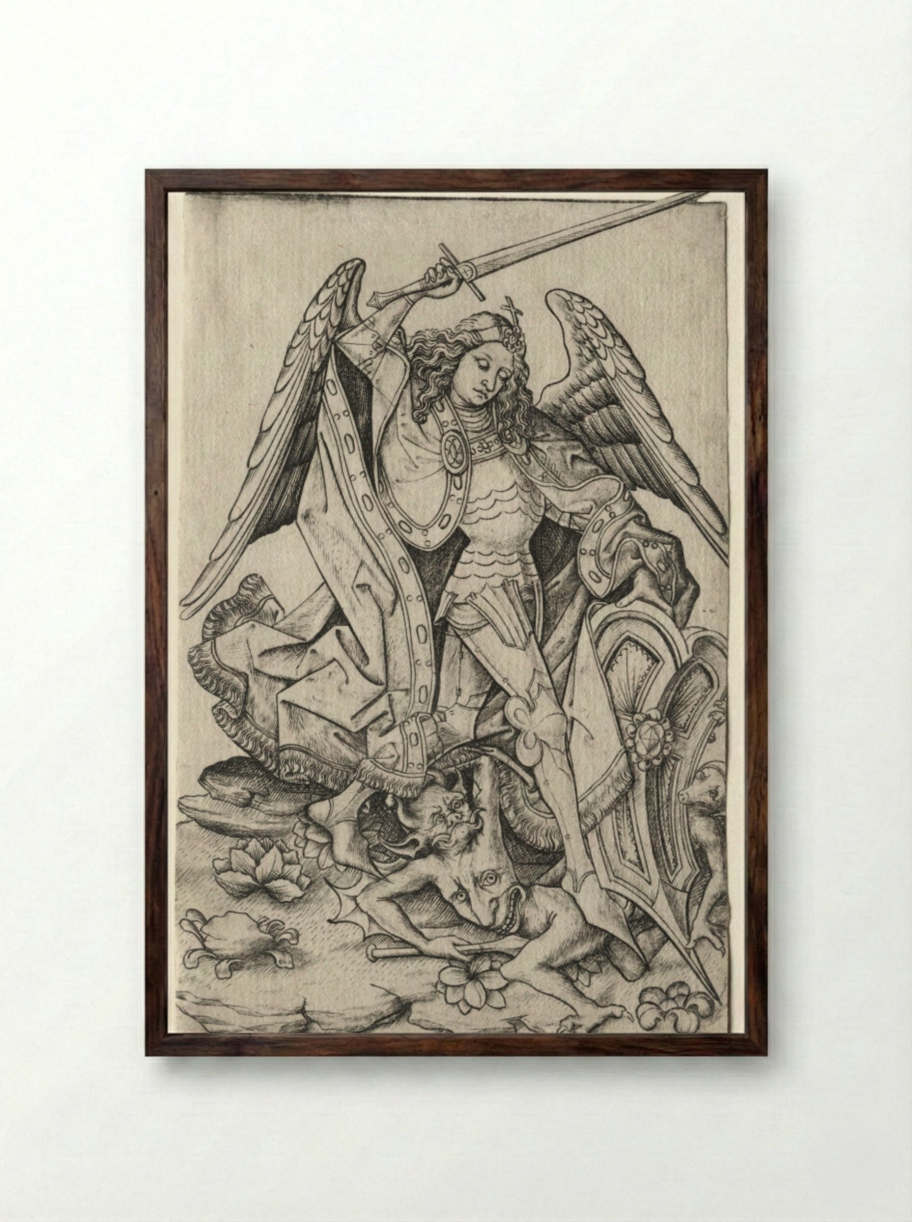 Saint Michael - Master ES - Framed Print Dark Wood