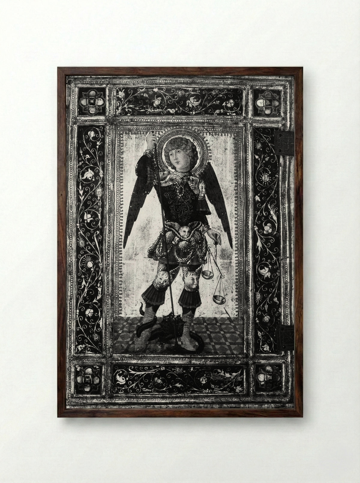Saint Michael - Neroccio de' Landi - Framed Print Dark Wood