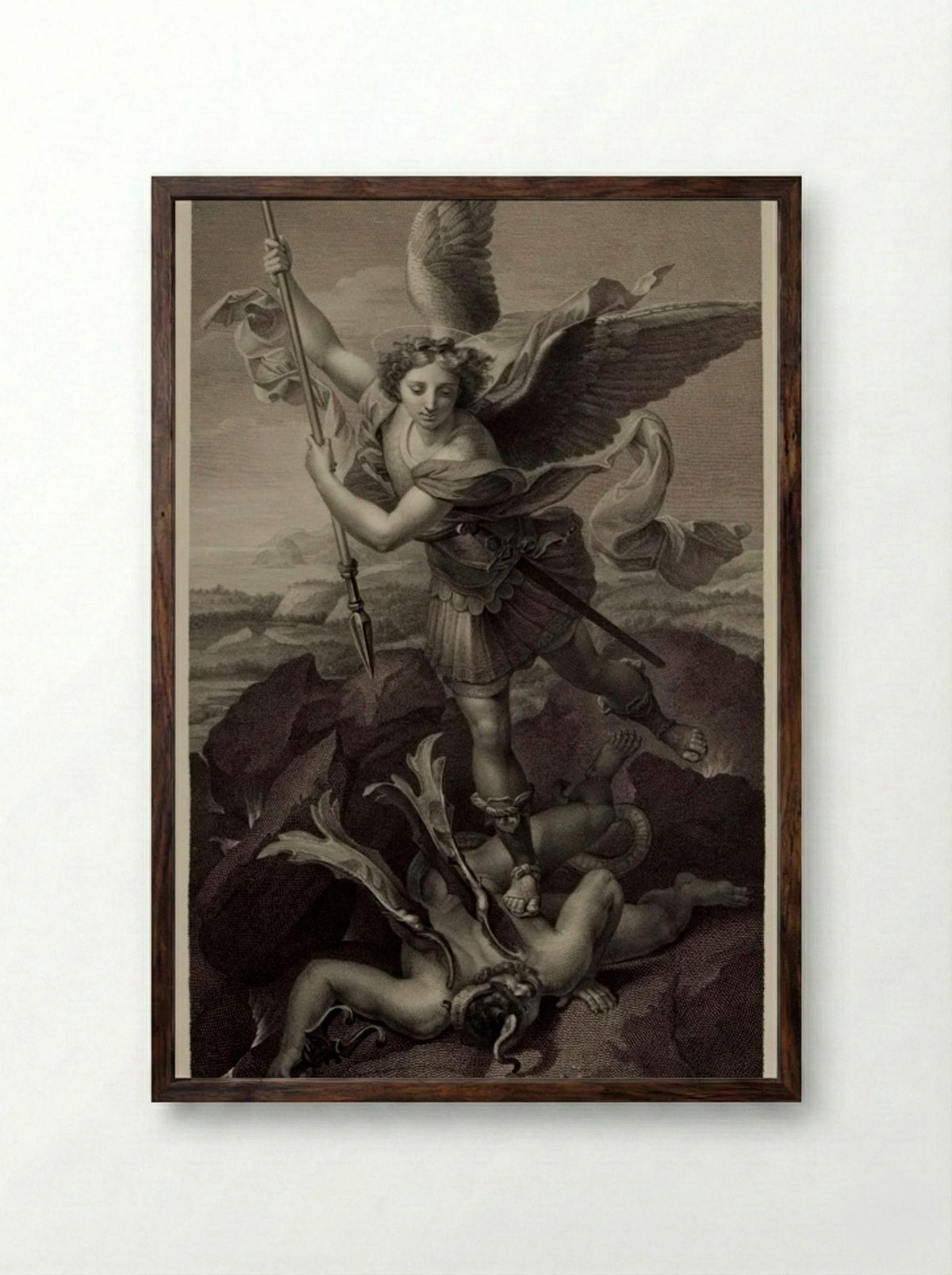 Saint Michael - Gustav Lüderitz - Framed Print Dark Wood