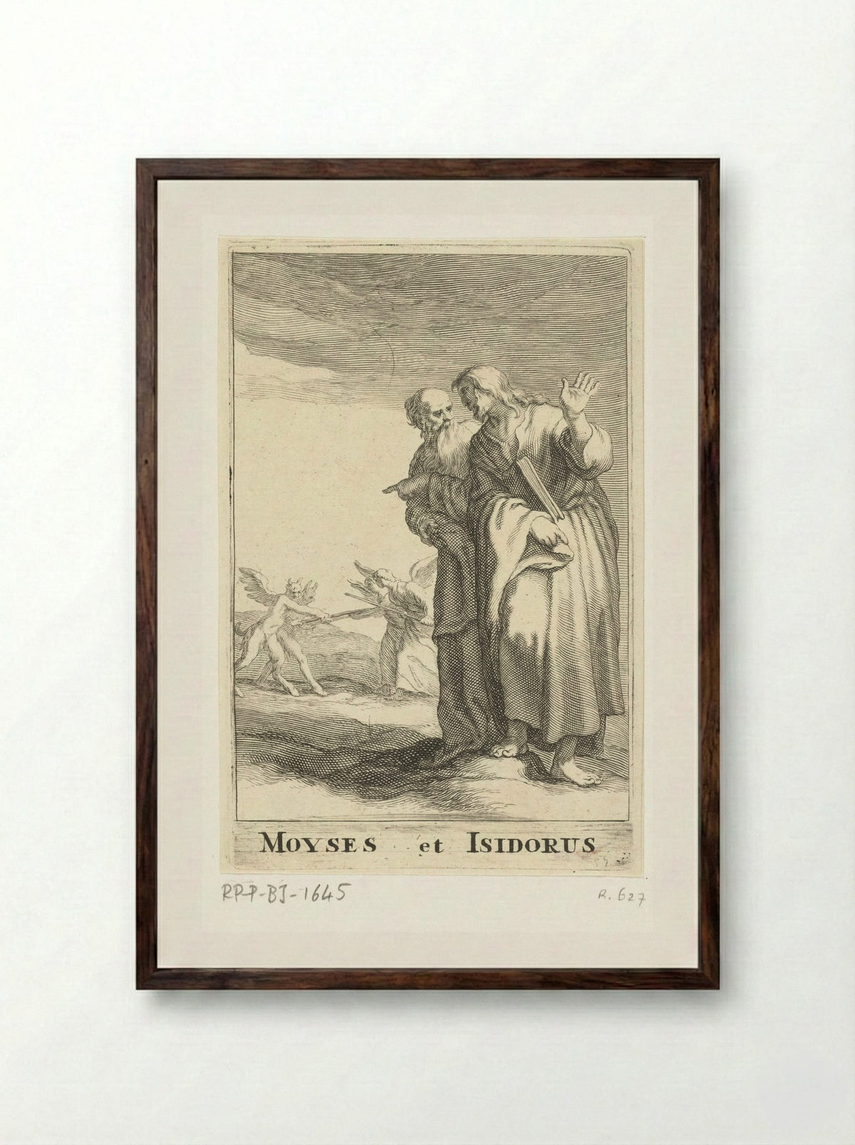 Saint Moses the Black and Saint Isidore of Alexandria - Frederick Bloemaert - Framed Print Dark Wood