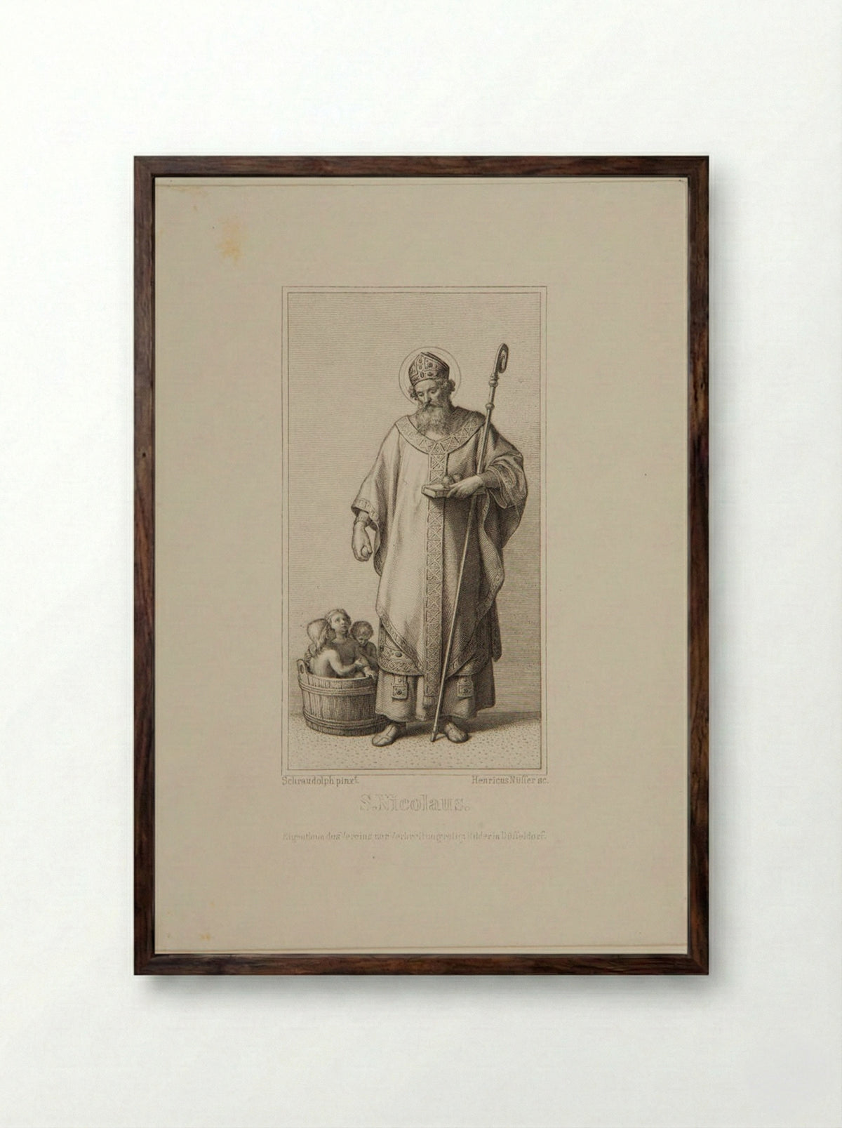 Saint Nicholas of Myra - Heinrich Nüsser - Framed Print Dark Wood