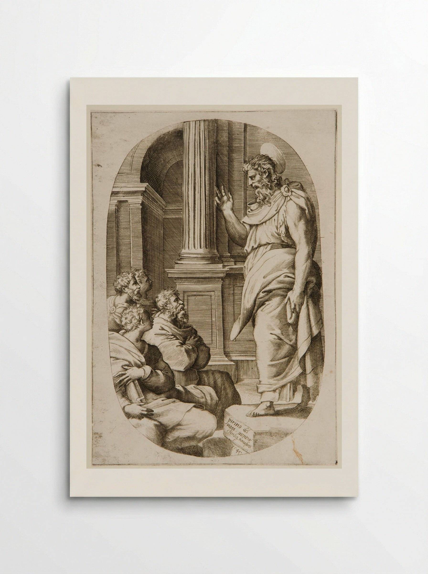 Saint Paul Preaching - Giulio Bonasone - Poster