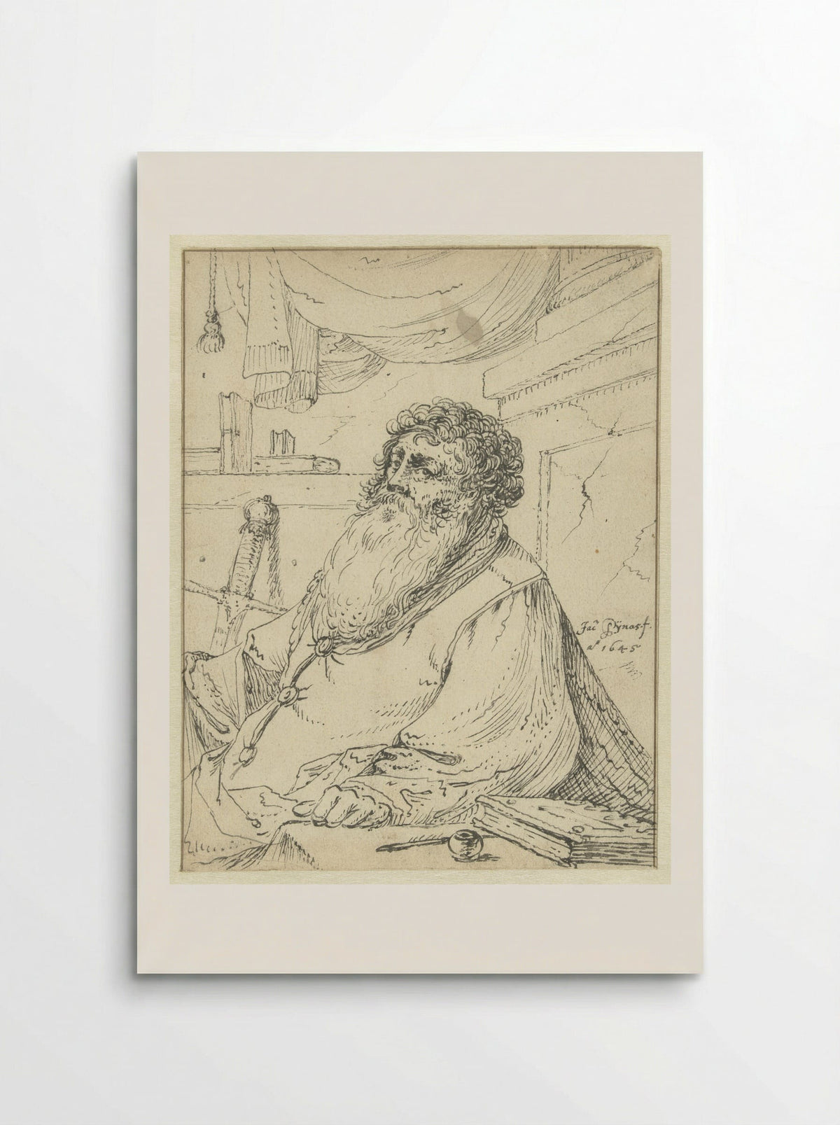 Saint Paul Seated at a Table - Jacob Symonsz. Pynas - Poster