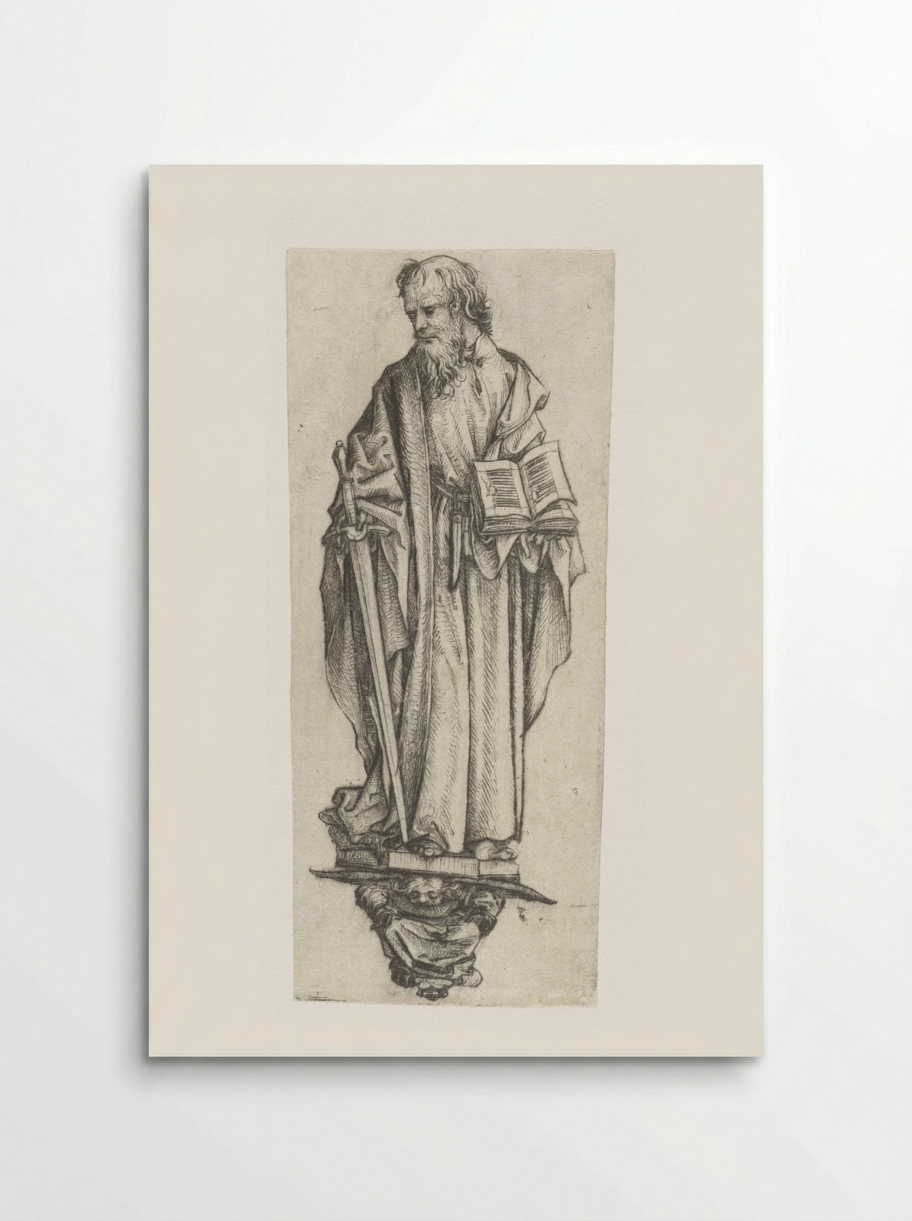 Saint Paul Standing on a Console - Master of the Amsterdam Cabinet - Poster