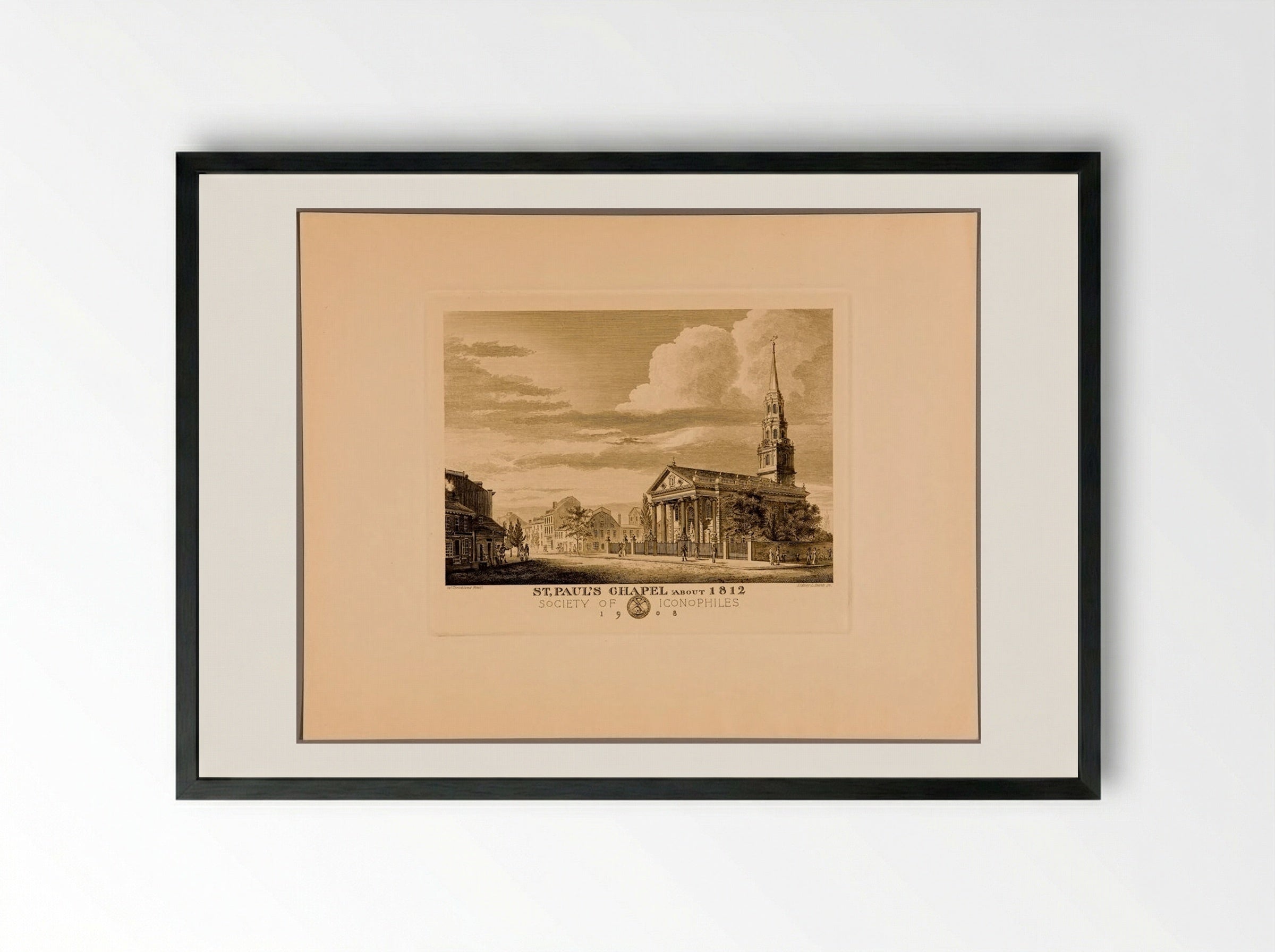 Saint Paul's Chapel, about 1812 - Sidney L. Smith - Framed Print Black