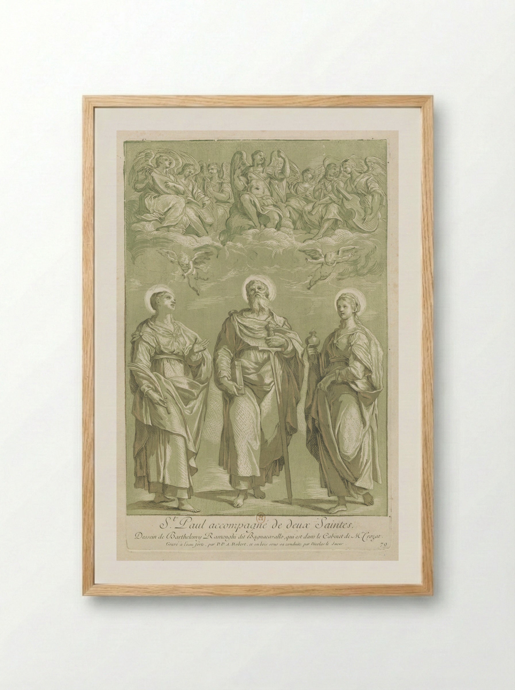 Saint Paul with Saints - Paul-Ponce-Antoine Robert - Framed Print Wood