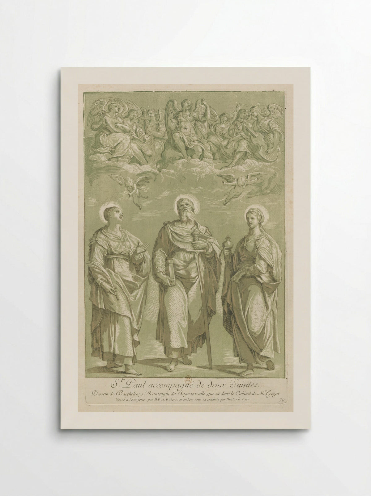 Saint Paul with Saints - Paul-Ponce-Antoine Robert - Poster