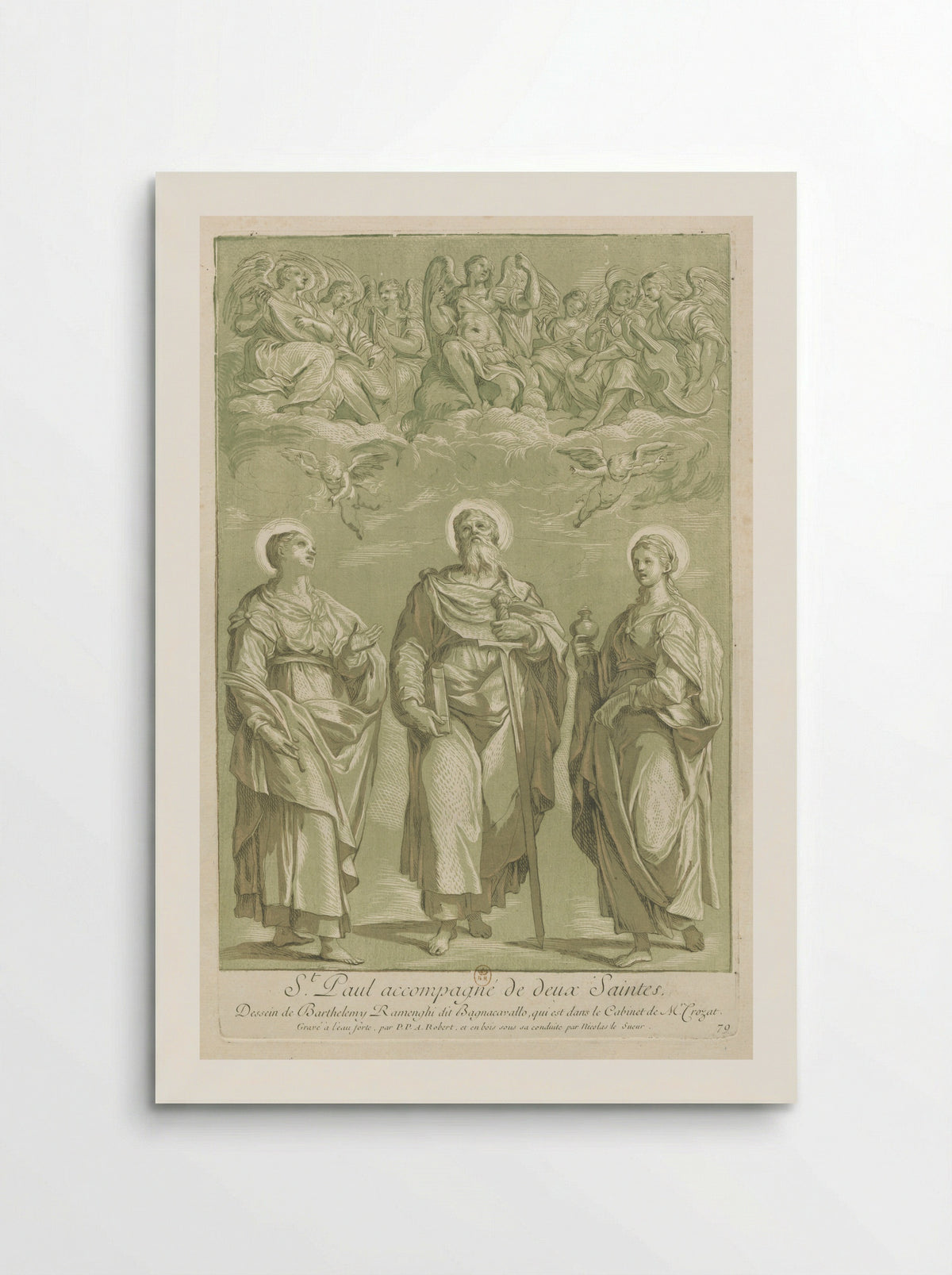 Saint Paul with Saints - Paul-Ponce-Antoine Robert - Poster