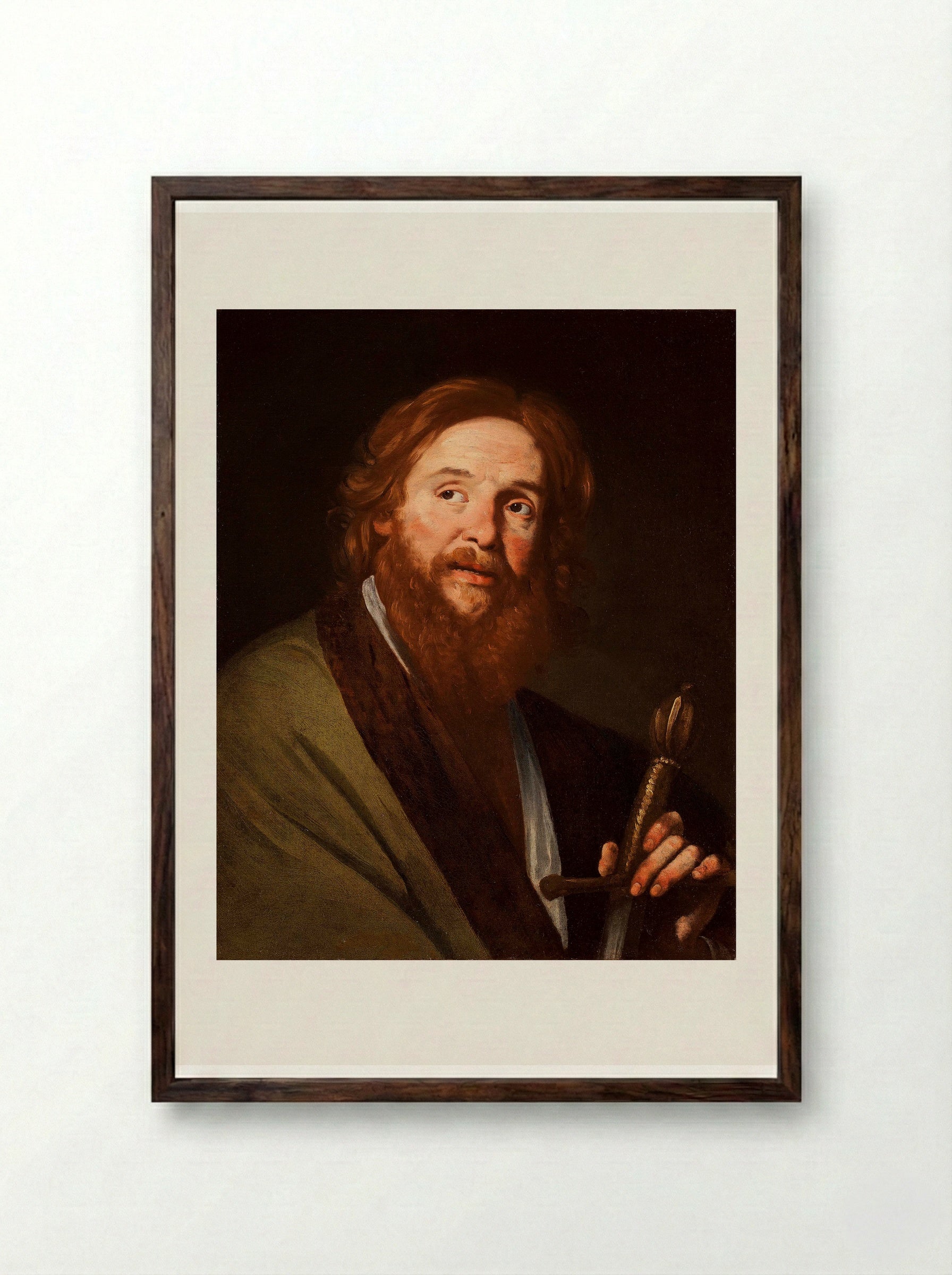 Saint Paul - Bernardo Strozzi - Framed Print Dark Wood