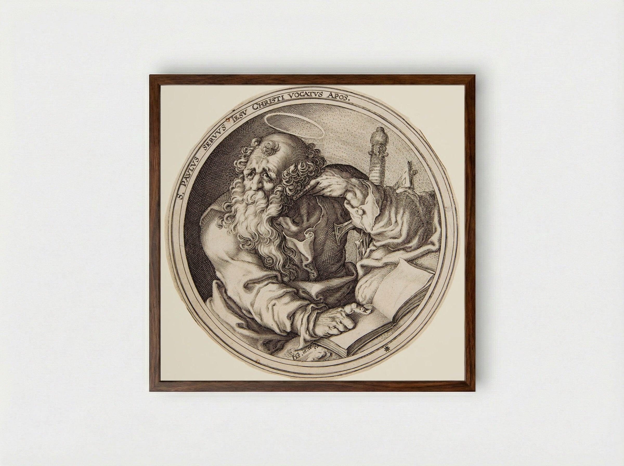 Saint Paul - Zacharias Dolendo - Framed Print Dark Wood