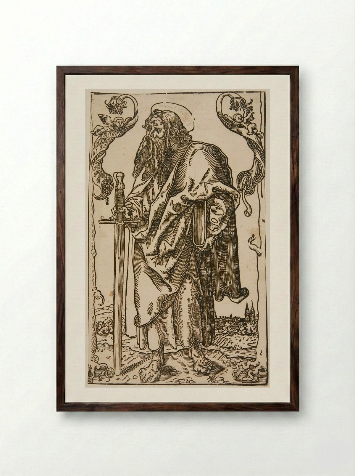 Saint Paul - Lucas Cranach the Elder - Framed Print Dark Wood