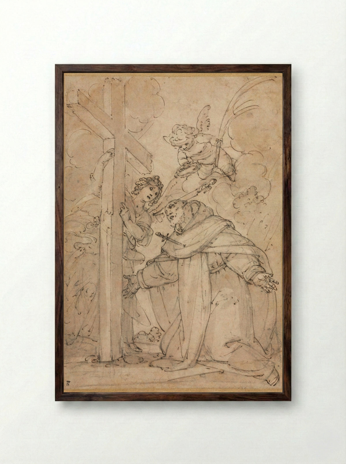 Saint Peter Martyr - Giovanni Battista Paggi - Framed Print Dark Wood